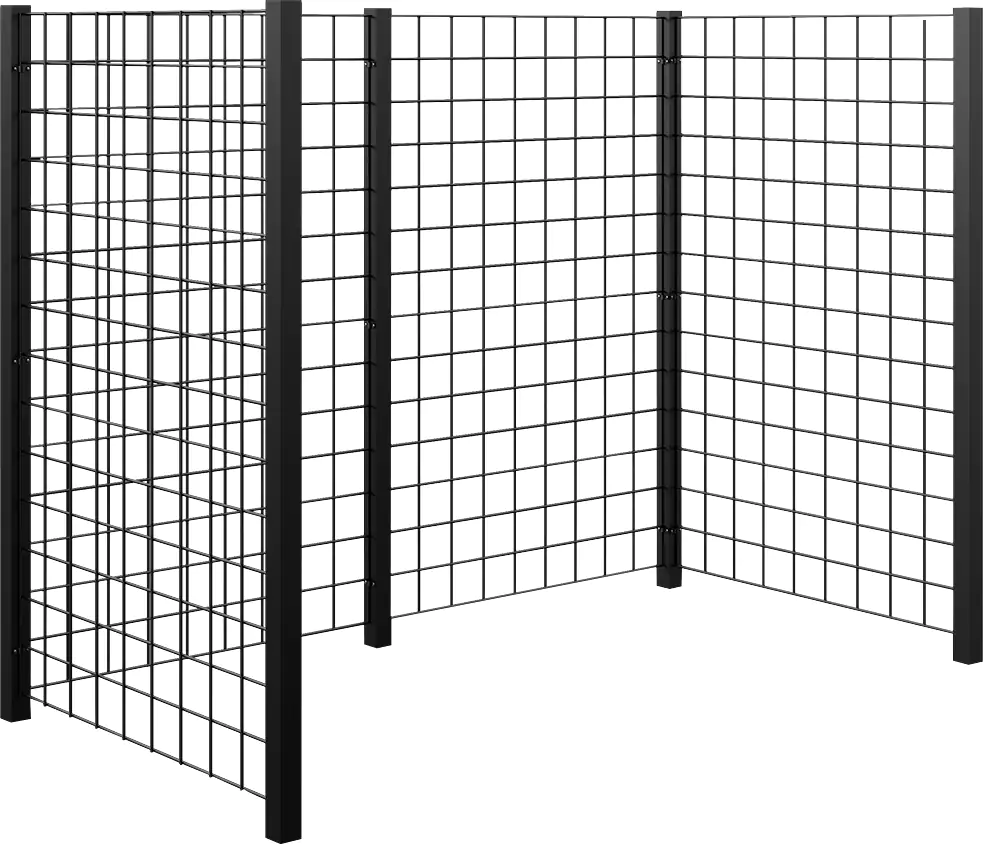 Plus Mülltonnenabtrennung Stahlspalier RAL 9005 Schwarz Plus Mülltonnenabtrennung Stahlspalier RAL 9005 Schwarz