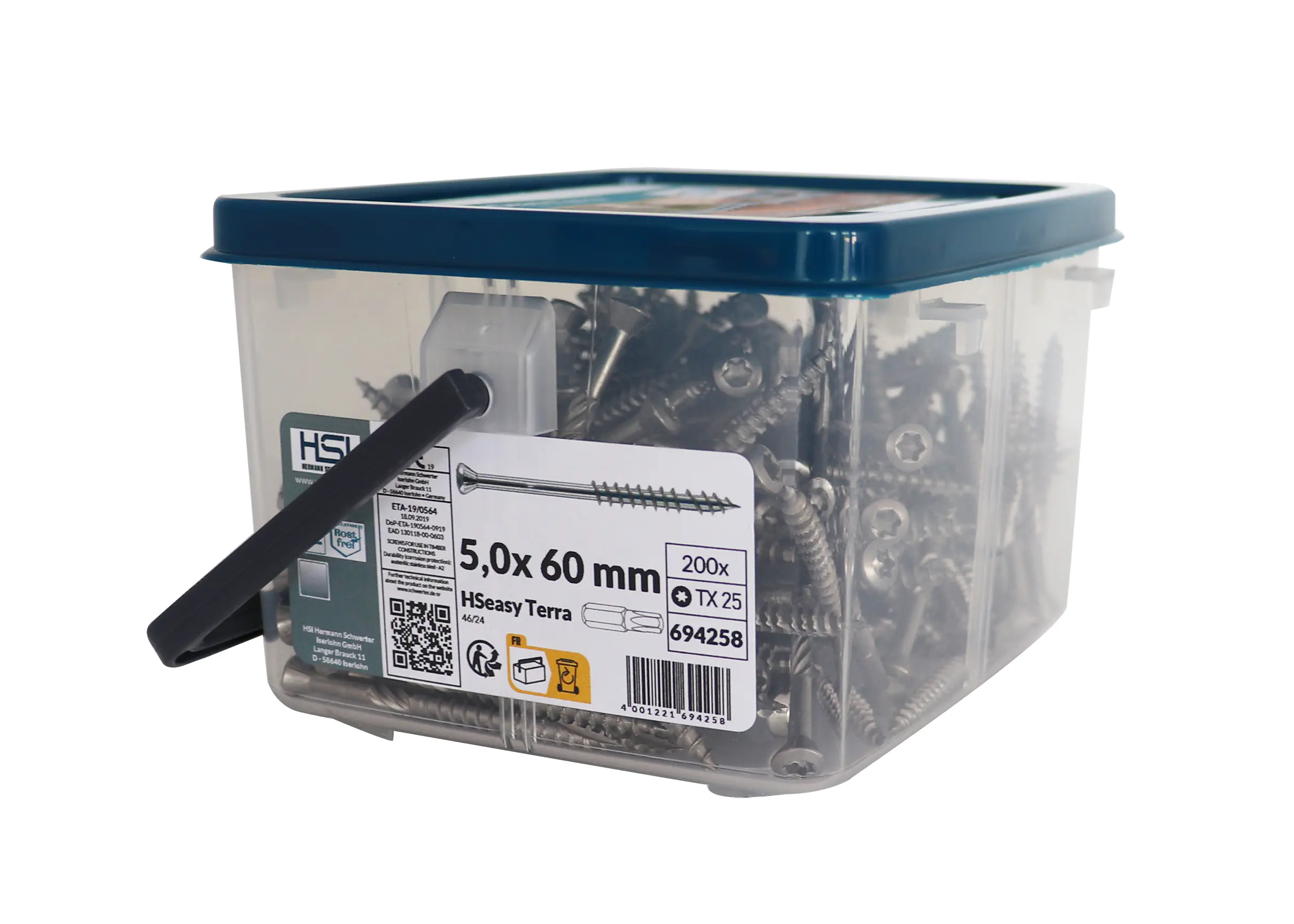 HSeasy Terra Terrassenschrauben TX 25 Ø 5,0 x 60 mm - 200 Stk.