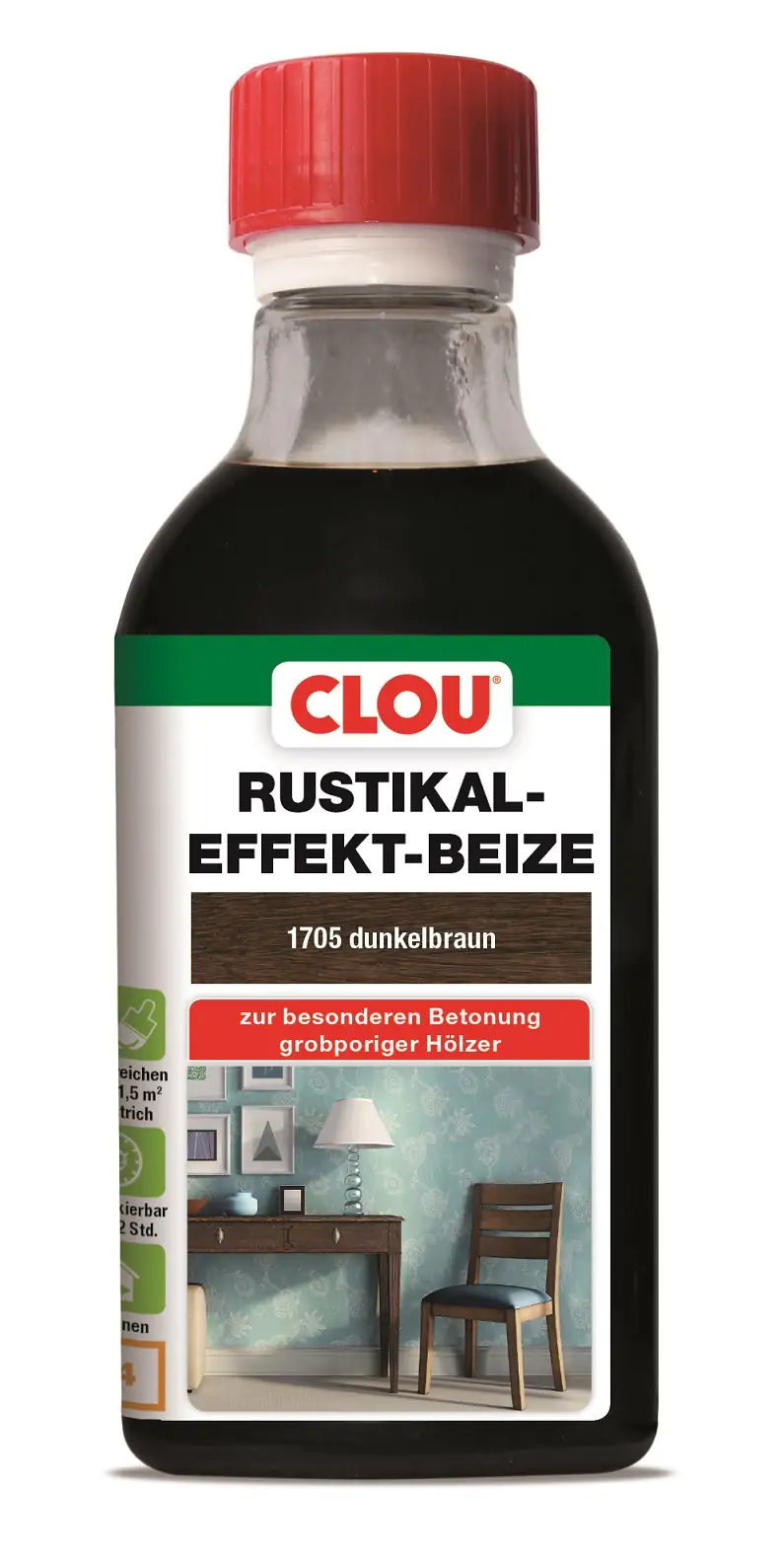 Clou Rustik Beize 250 ml dunkelbraun Clou Rustik Beize 250 ml dunkelbraun