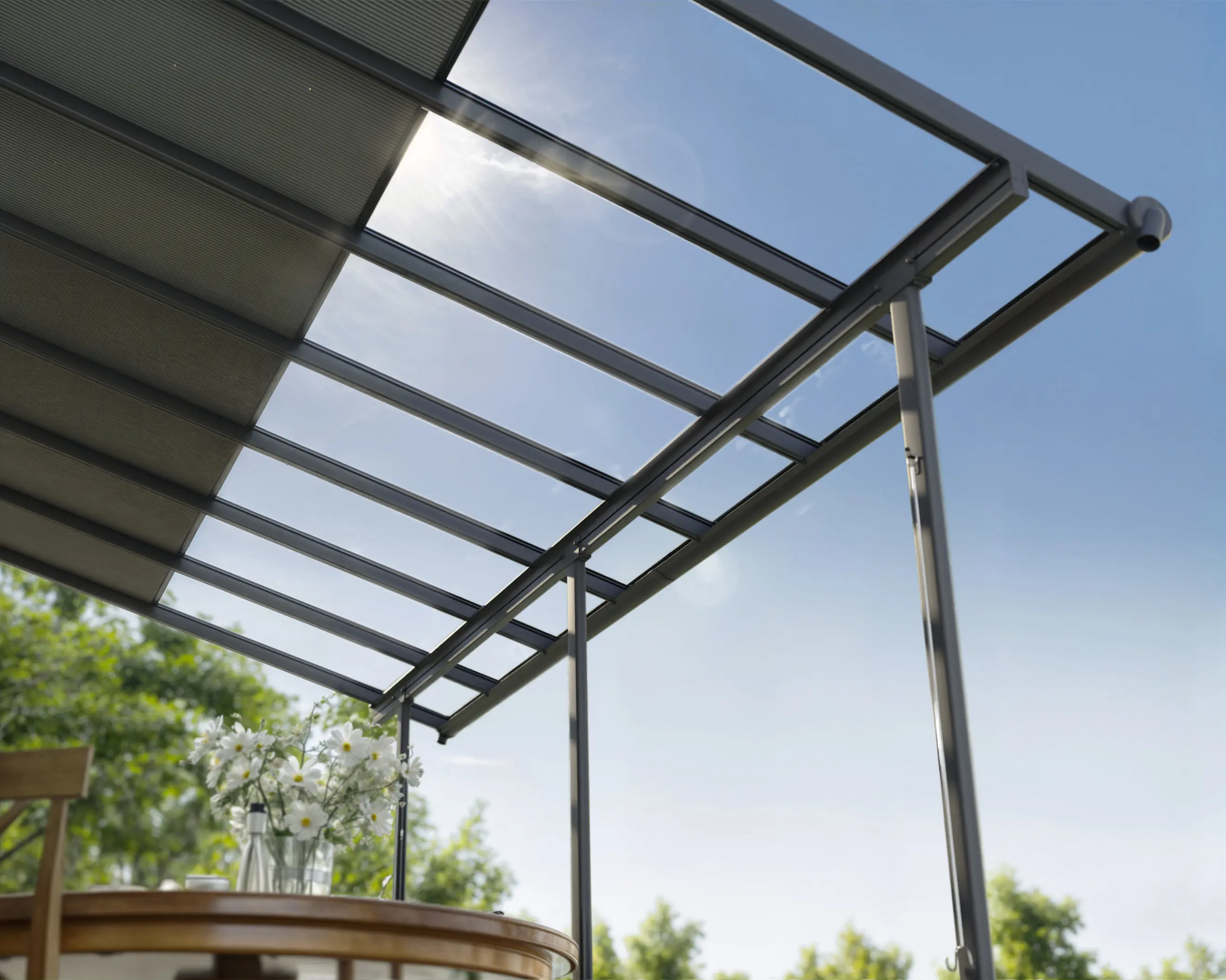 Canopia Terrassenüberdachung Sierra Cabrio 434 x 295 cm grau 