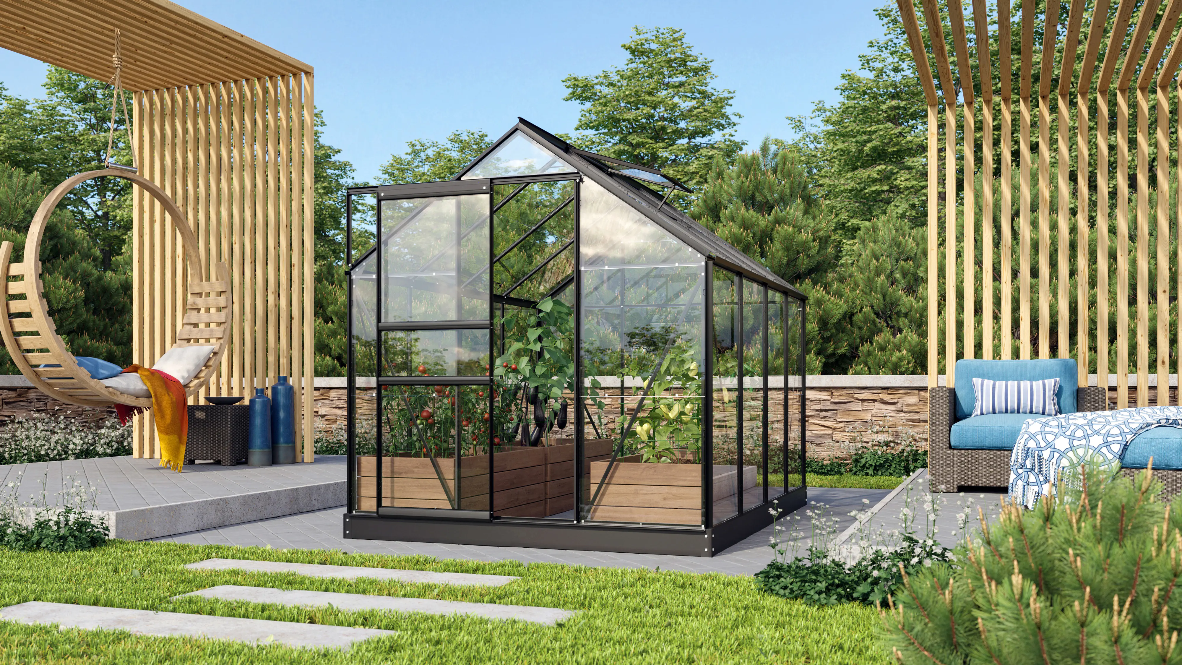 Vitavia Gewächshaus Venus 5000 192 x 254 cm 3 mm Sicherheitsglas Vitavia Gewächshaus Venus 5000 192 x 254 cm 3 mm Sicherheitsglas