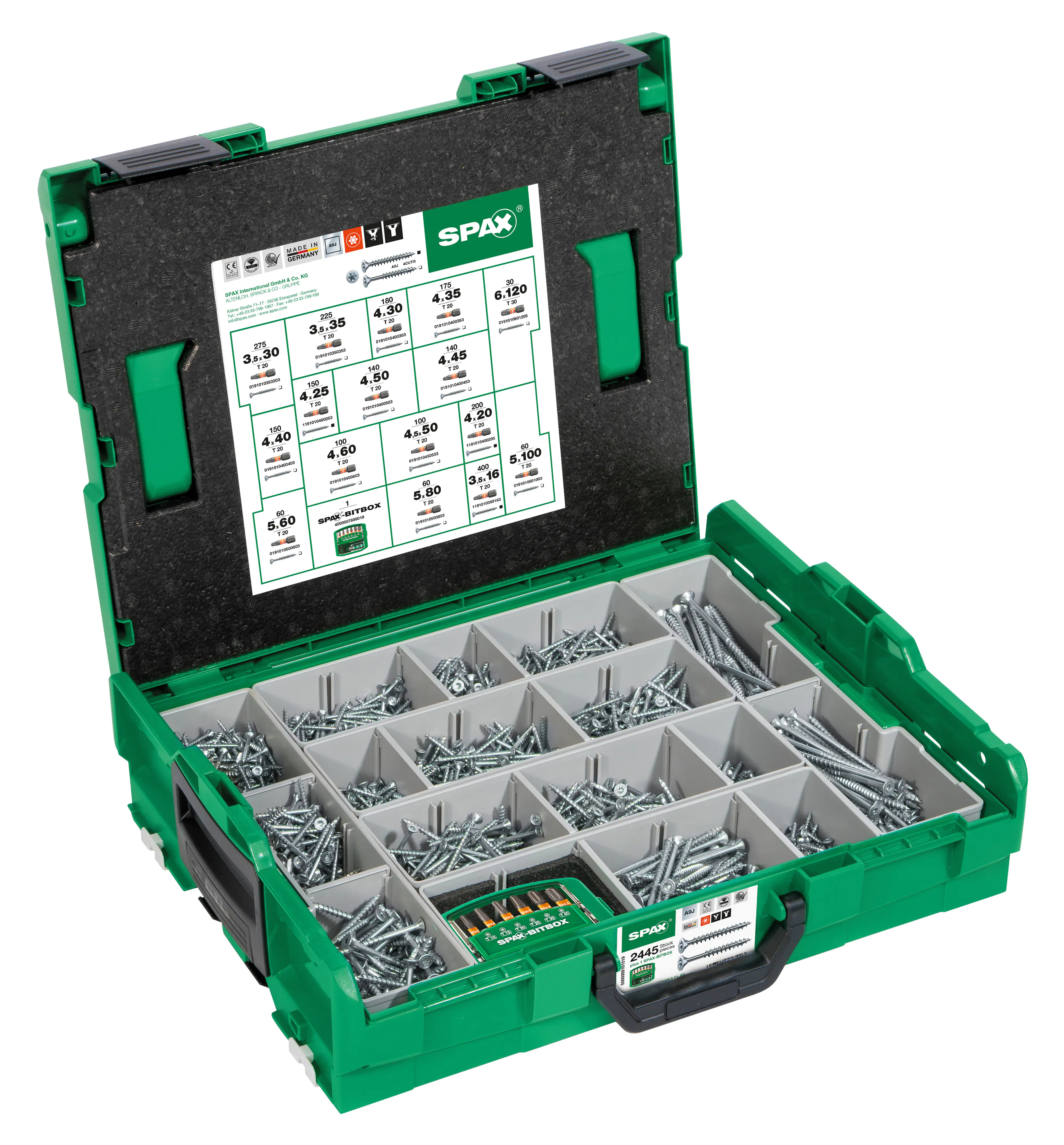Spax Sortimentskasten L-Boxx 102 & BITBOX - 2.445 teilig Spax Sortimentskasten L-Boxx 102 & BITBOX - 2.445 teilig