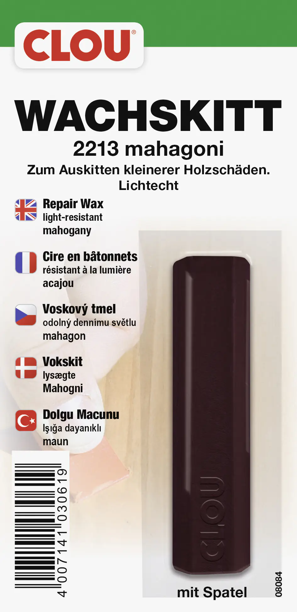 Clou Wachskitt mahagoni