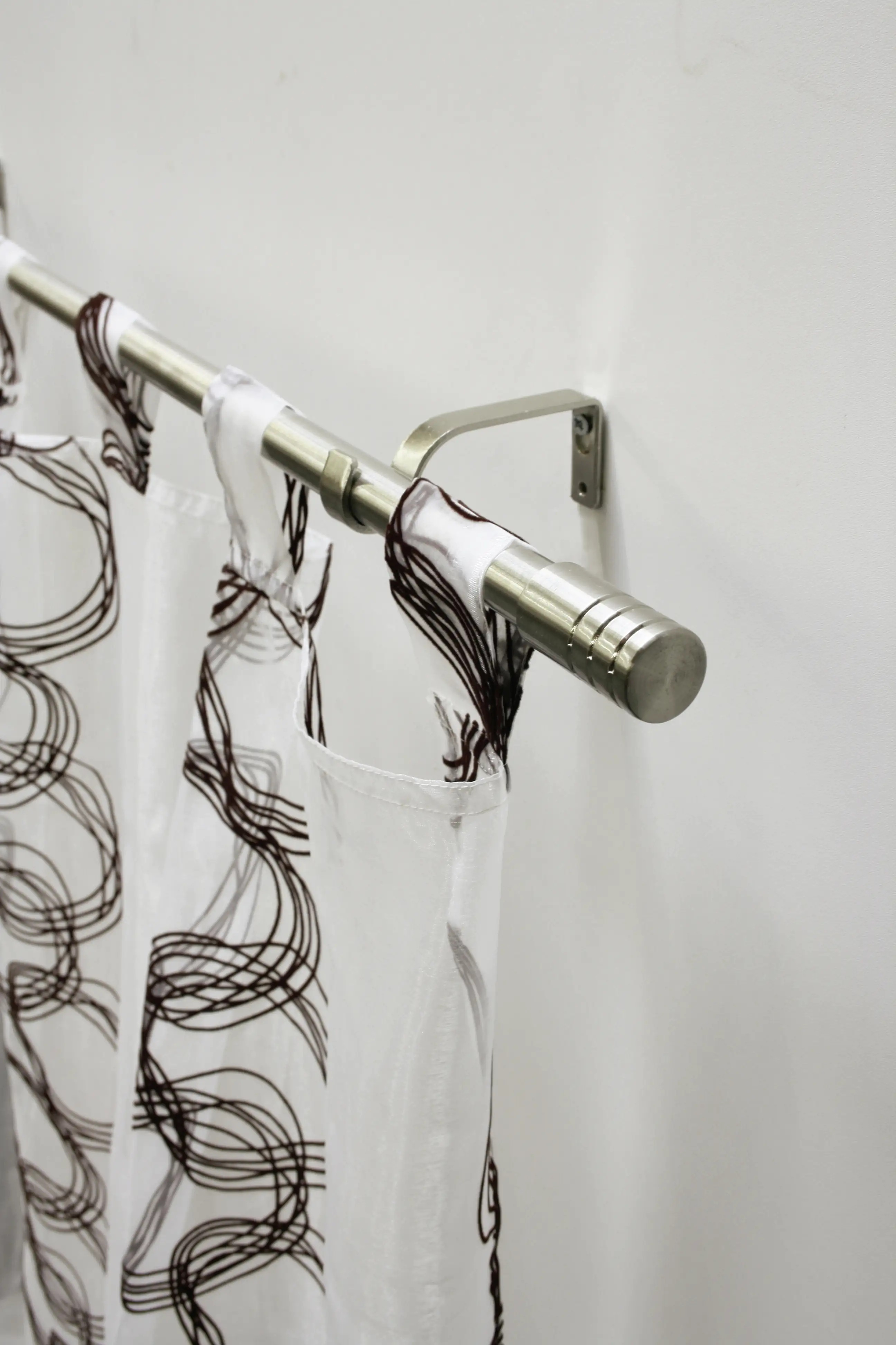 Gardinia Stilgarnitur 1-Lauf edelstahloptik, Zylinder, 190-340 cm