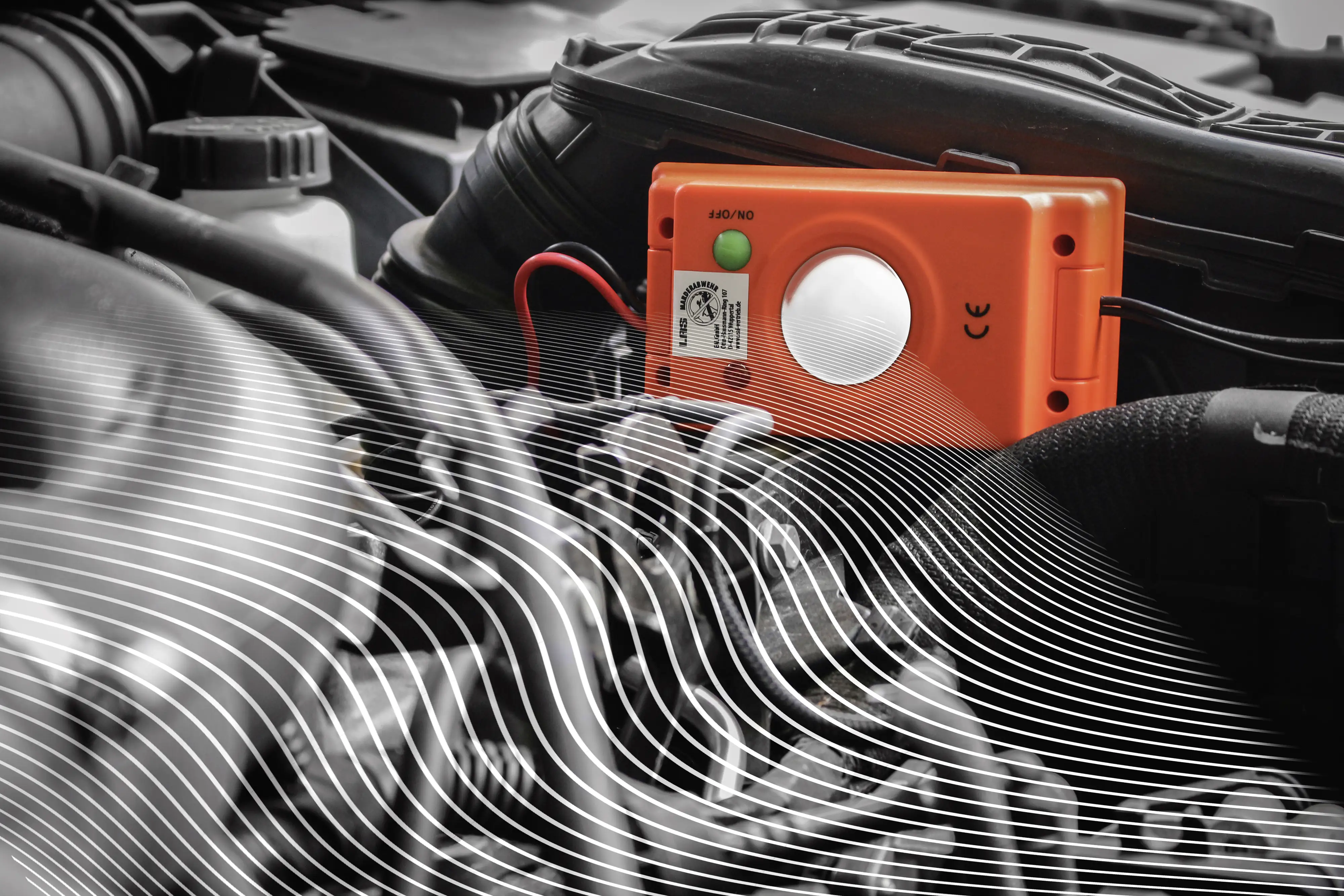 LAS Marderabwehrgerät Hochspannung + Ultraschall 85dB 12/24V DC LAS Marderabwehrgerät Hochspannung + Ultraschall 85dB 12/24V DC