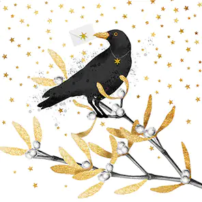 Braun & Company Servietten Atelier Elegant Crow, 33 x 33 cm - 20er Pack