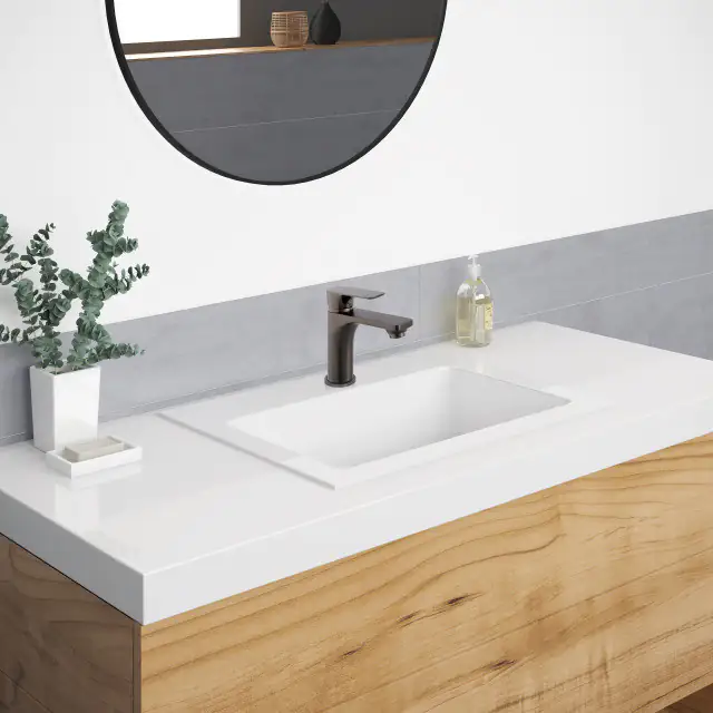 Cornat Waschtischarmatur Noir rund  schwarz/chrom