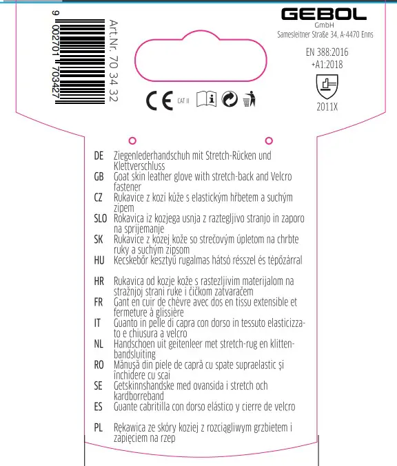 Gebol Handschuh Uni Fit Comfort  