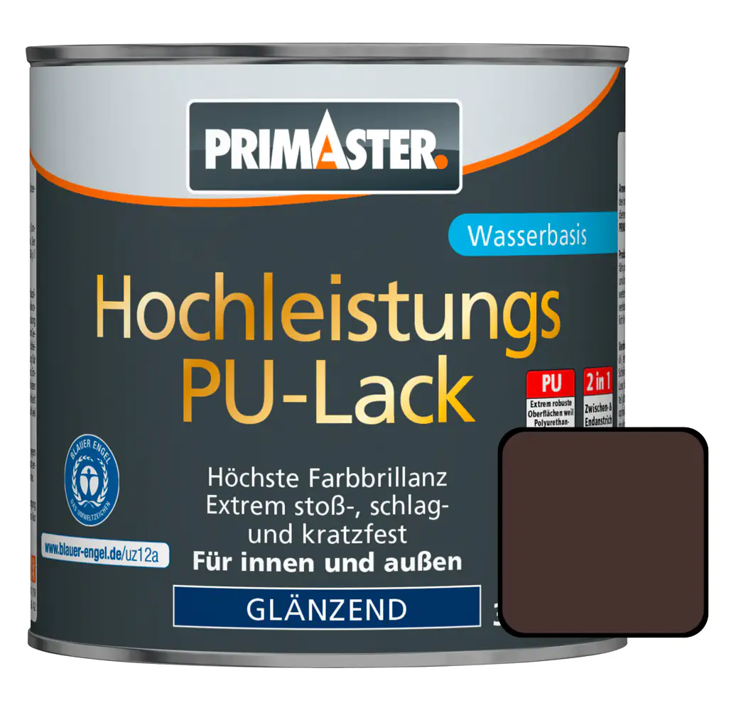 Primaster Hochleistungs-PU-Lack RAL 8017 375 ml 2in1 schokoladenbraun glänzend