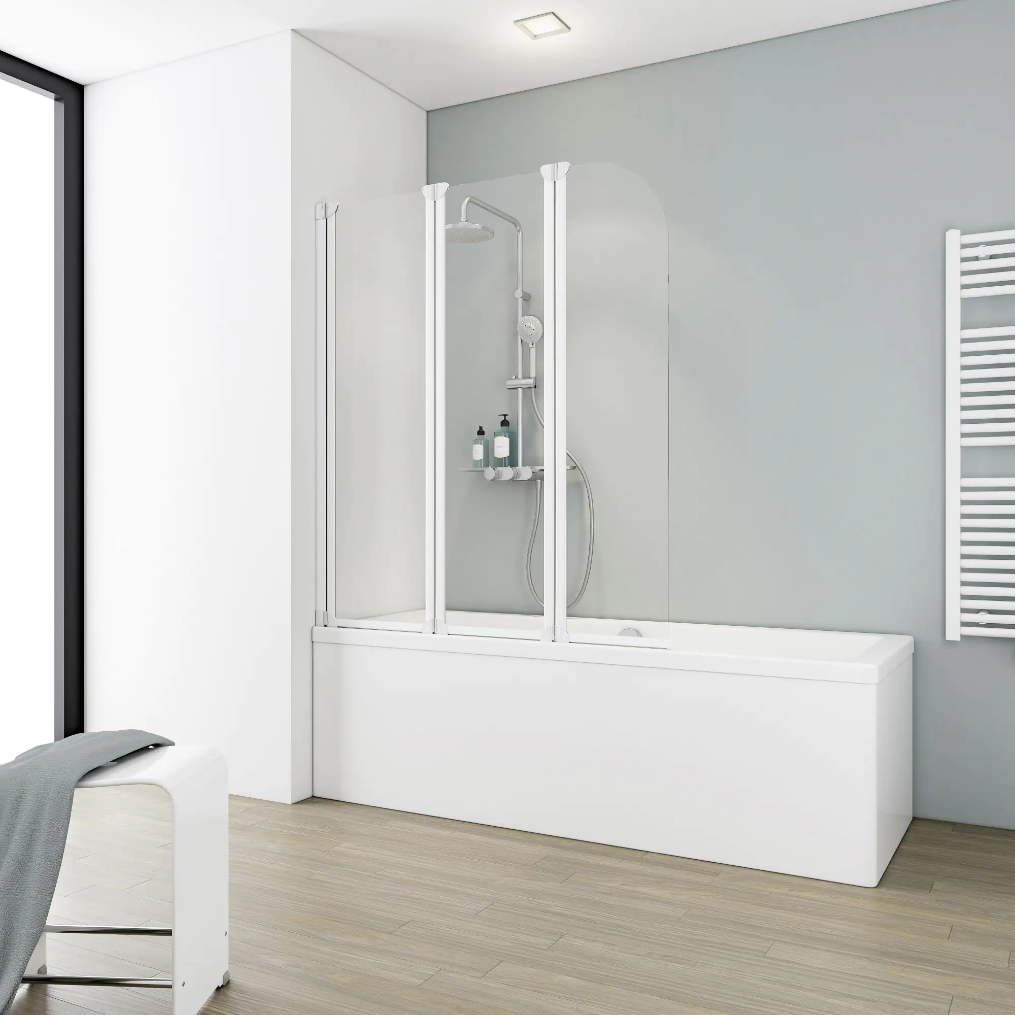 Schulte Badewannenaufsatz EP1654 3-tlg. 125 x 140 cm