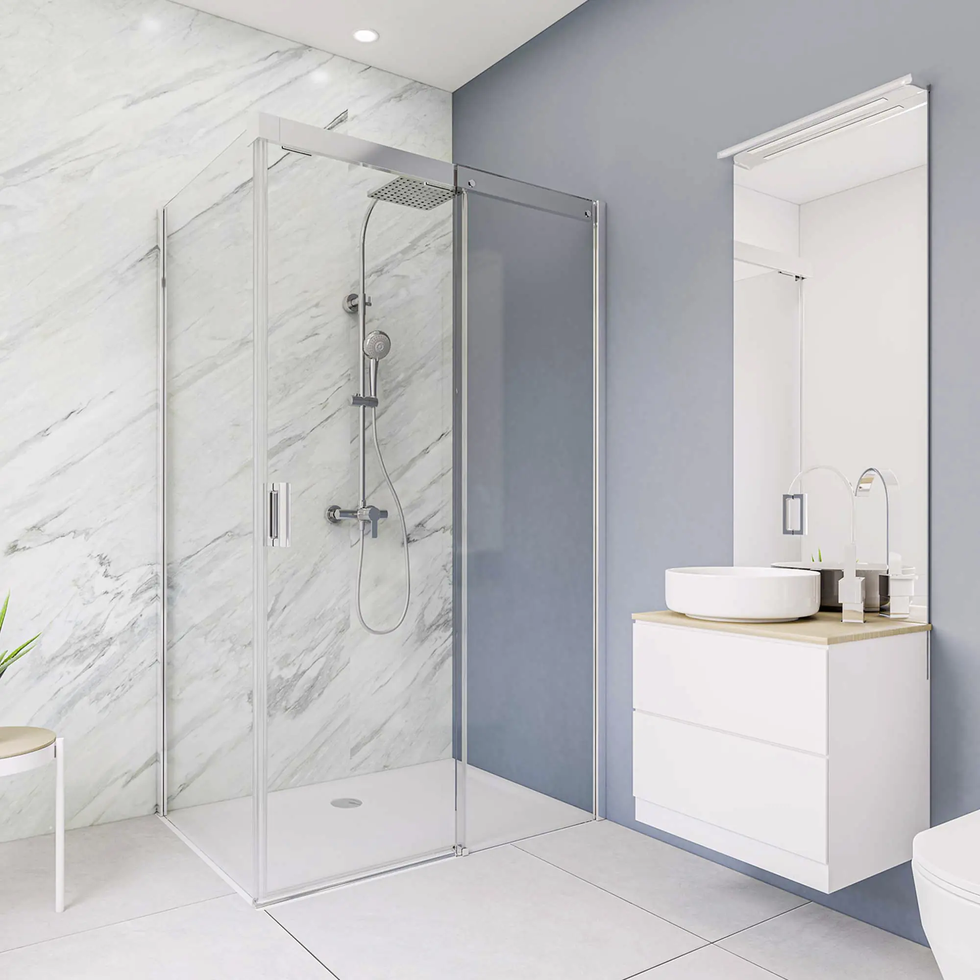 Breuer Duschrückwand Hochglanz Marmor Dekor 150 x 255 x 0,3 cm