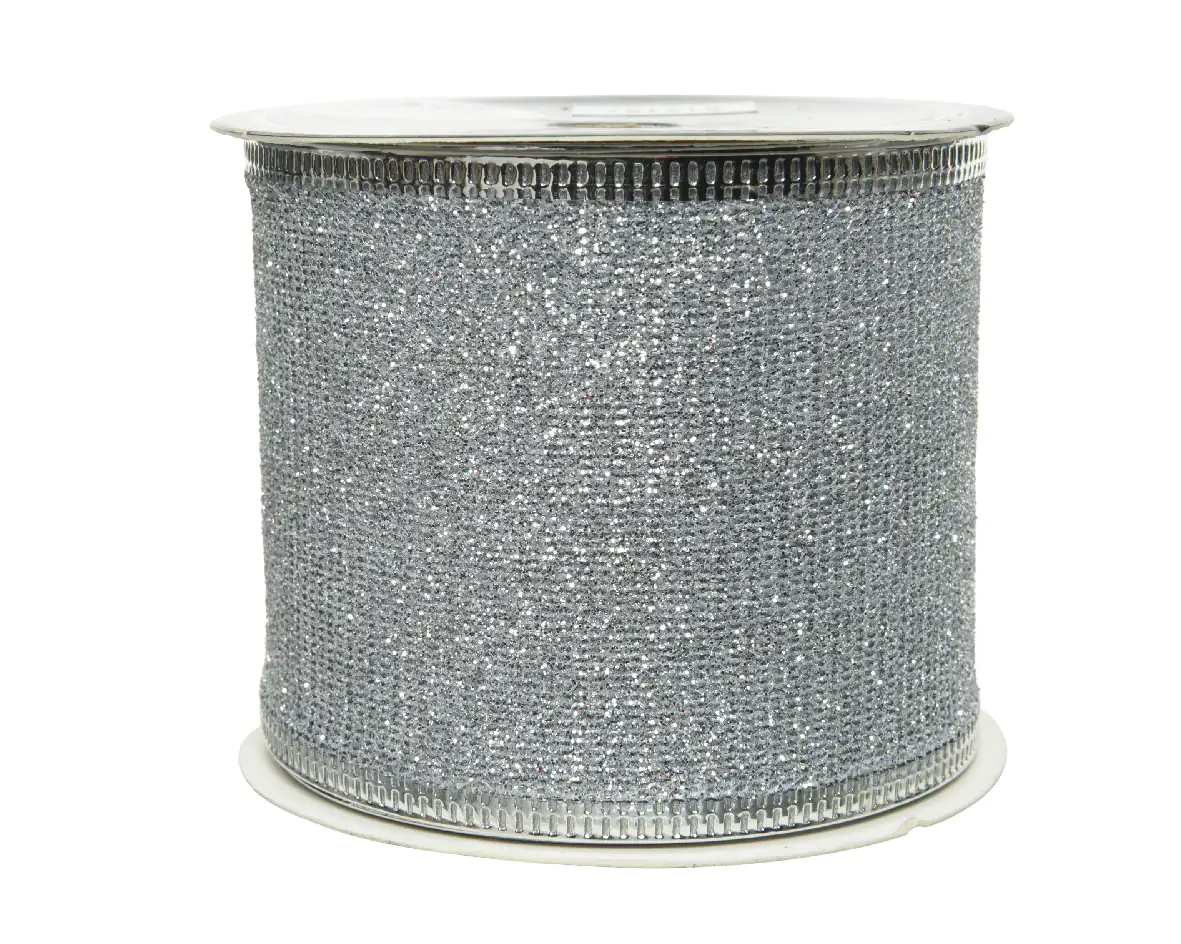 Kaemingk Band Glitter silber 270 cm