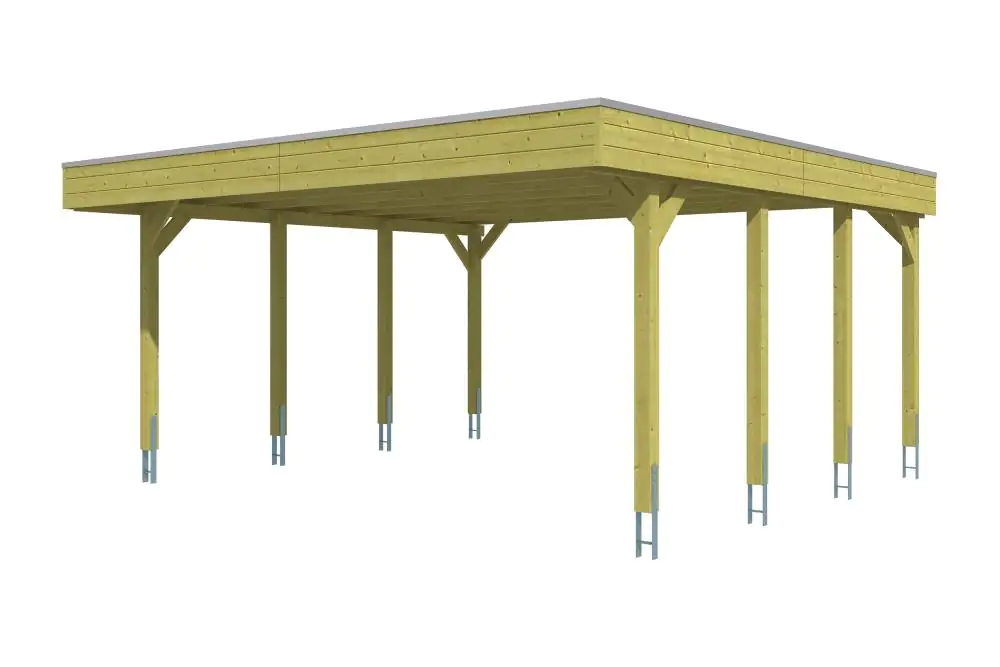 SKAN HOLZ Carport Friesland 557 x 555 cm mit Aluminiumdach