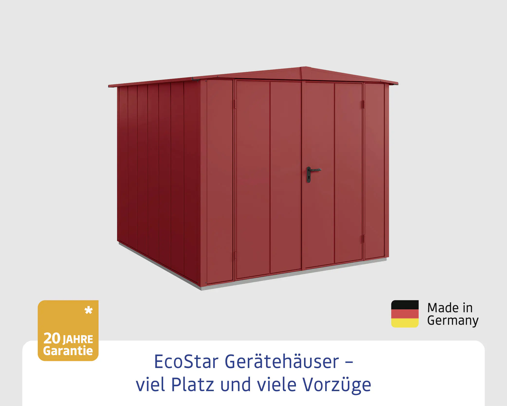 EcoStar Gerätehaus Elegant-S Typ 2 purpurrot 2 flg 258,8 x 247,7 x 216 cm