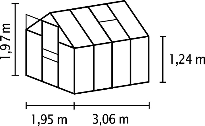 Vitavia Gewächshaus Calypso 5800 192 x 302 cm 6 mm Hohlkammerplatten