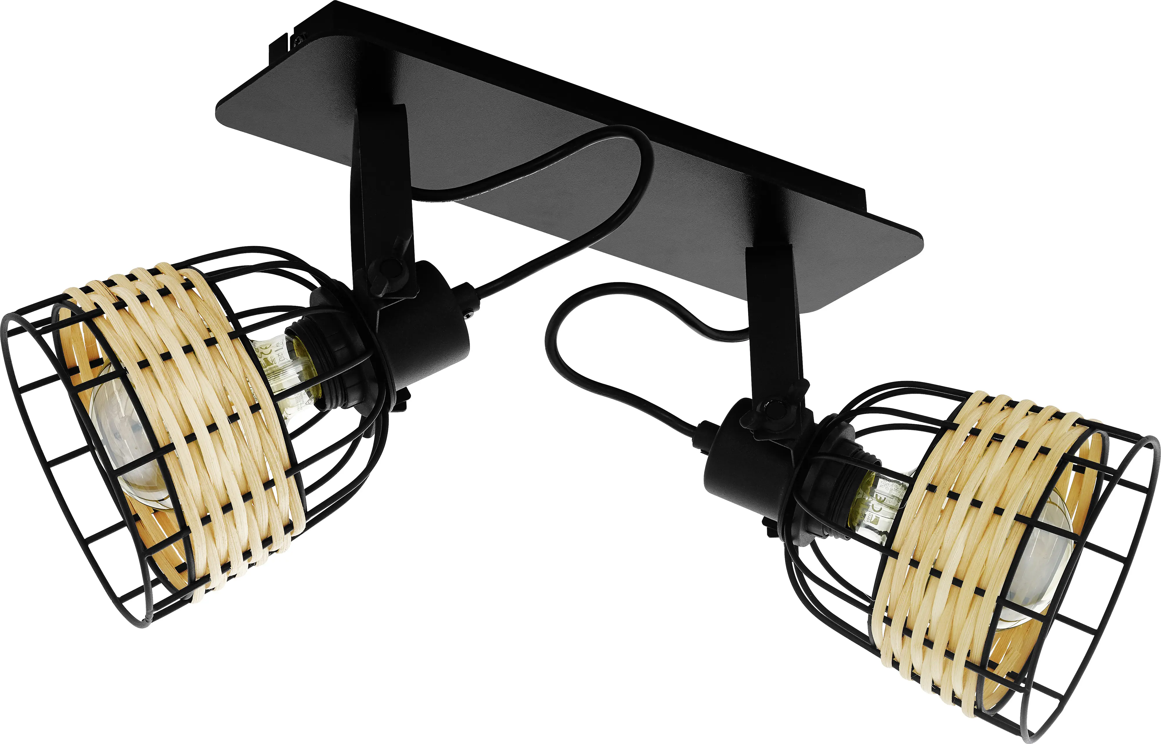 Eglo 2er Spot Anwick 1 natur 48 x 14 cm E27, max. 60 W