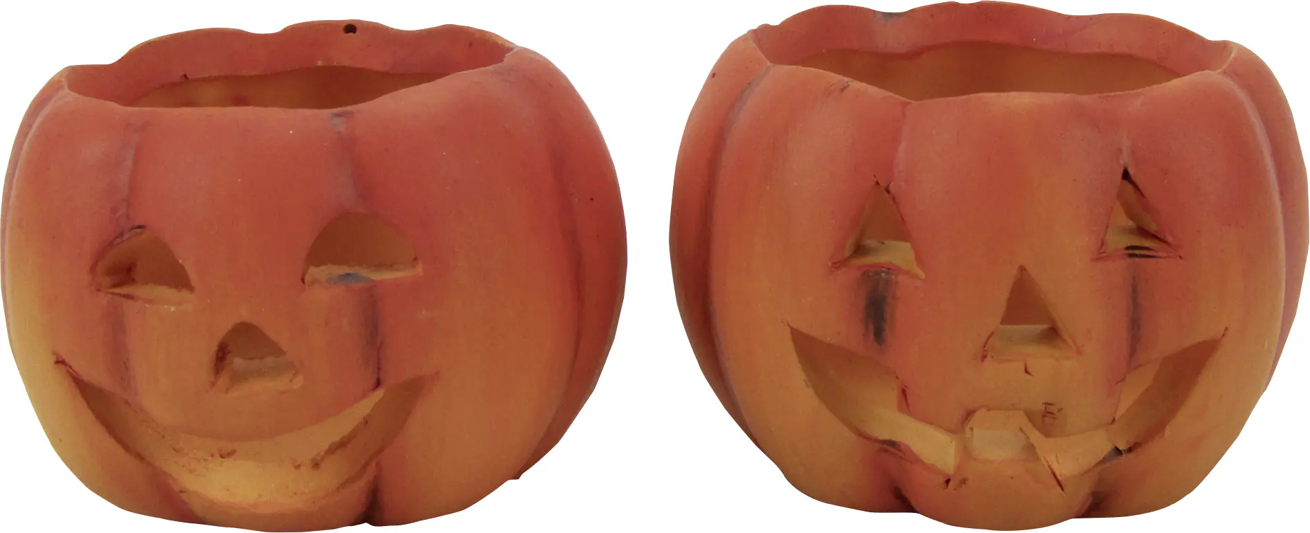 Kürbiswindlicht orange aus Keramik Ø 5 cm