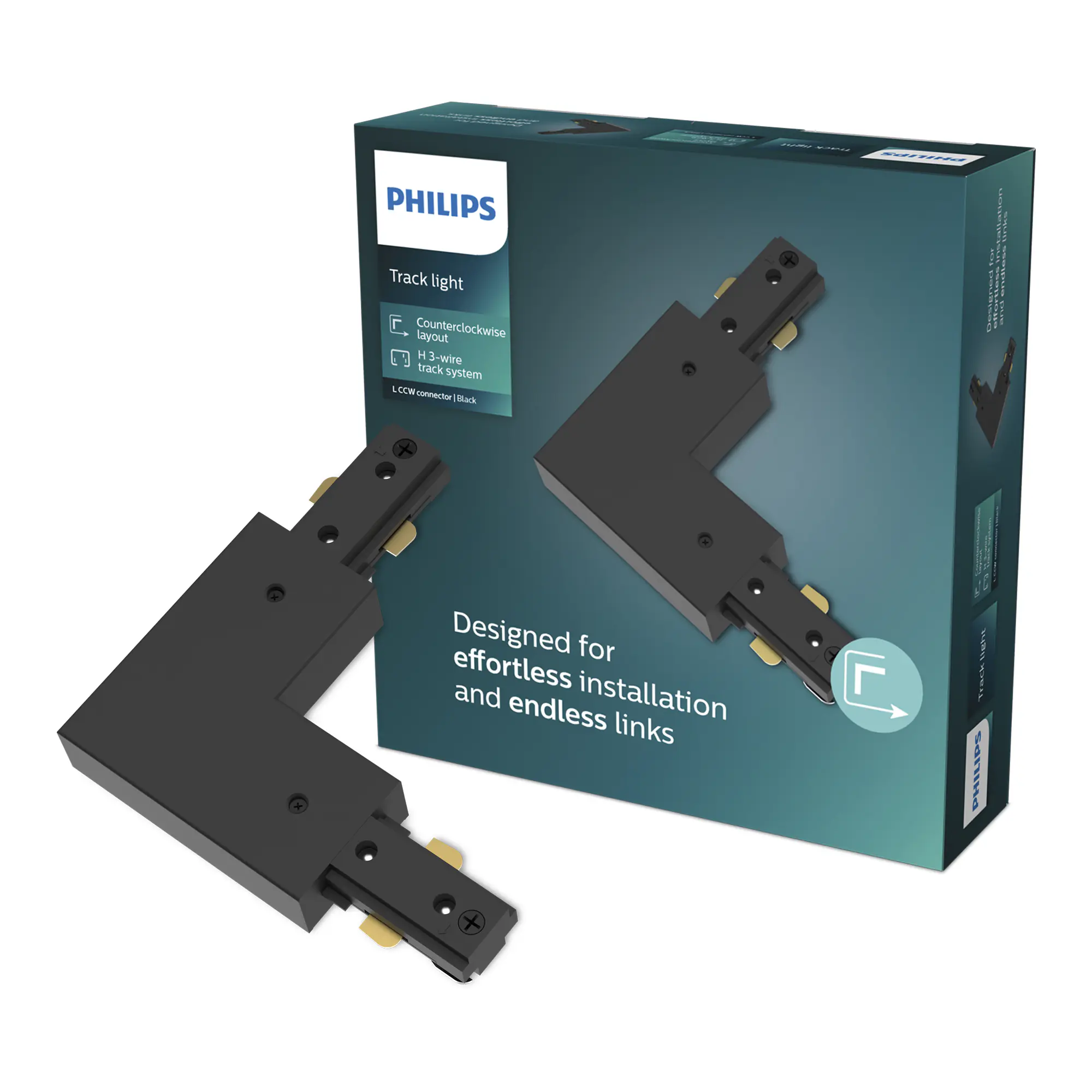 Philips EasyLink Stromverbinder für Schienenleuchte L schwarz Philips EasyLink Stromverbinder für Schienenleuchte L schwarz