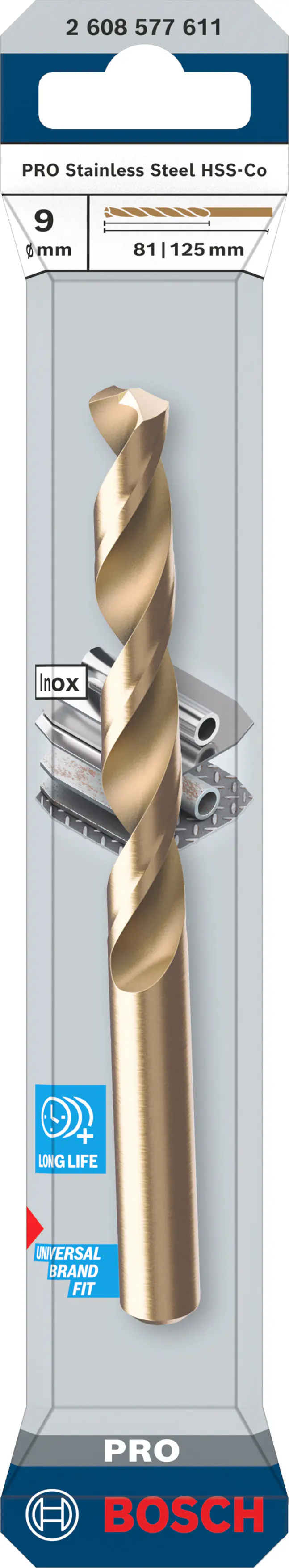 Bosch PRO Metallspiralbohrer Stainless Steel HSS-Co Ø 9 mm