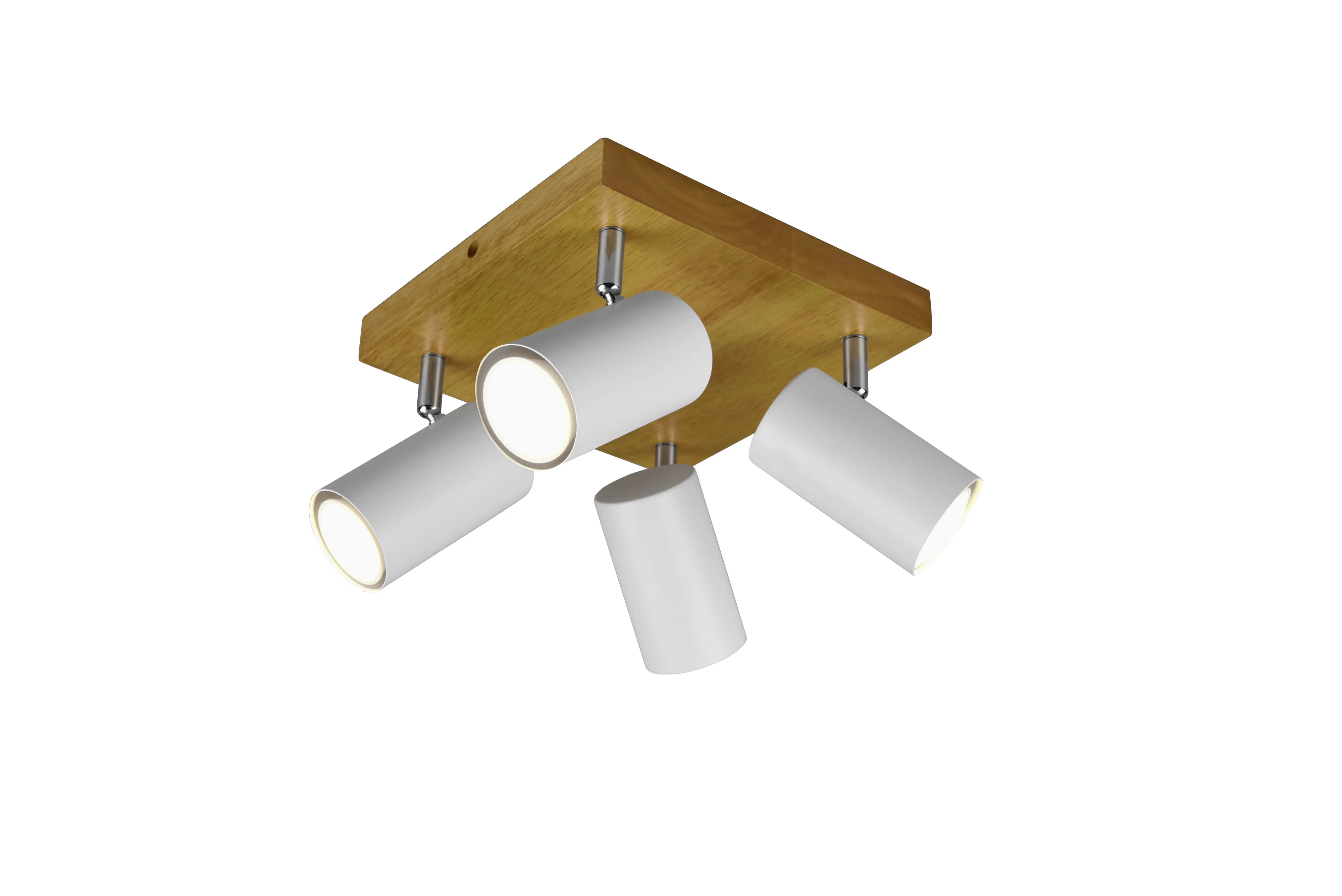 Trio Leuchte 4er Spot Marley weiß/holzfarbig 