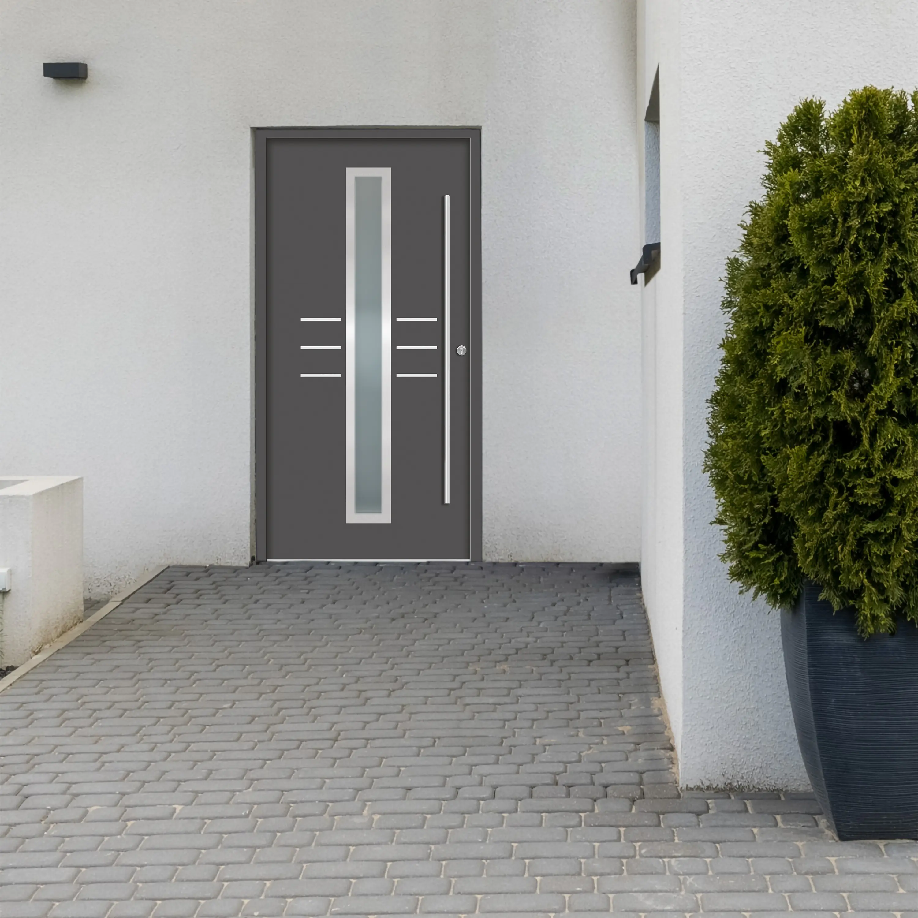 Splendoor Haustür Passivedoor Premium B07 Anthrazit DIN Rechts 110 x 210 cm