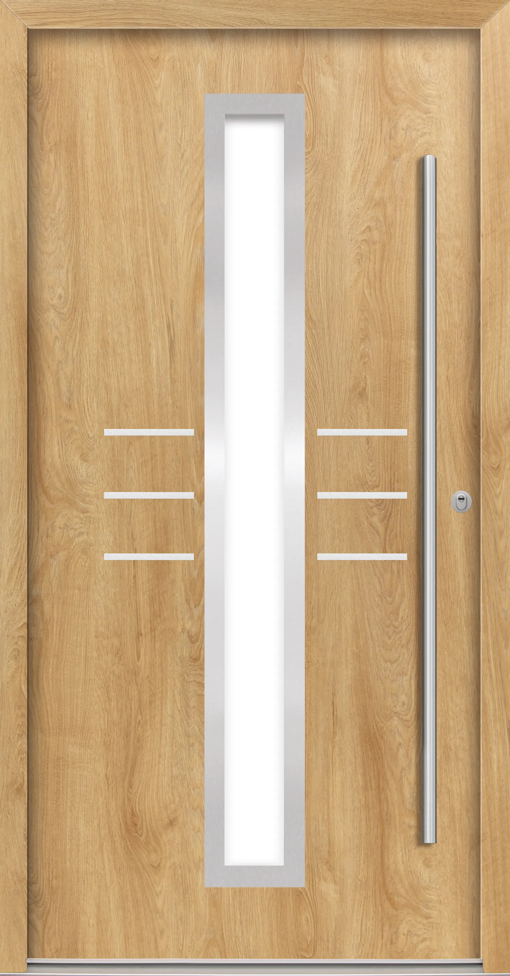 Splendoor Haustür Passivedoor Premium B07 RC2 Eiche Natur DIN Rechts 100 x 210 cm