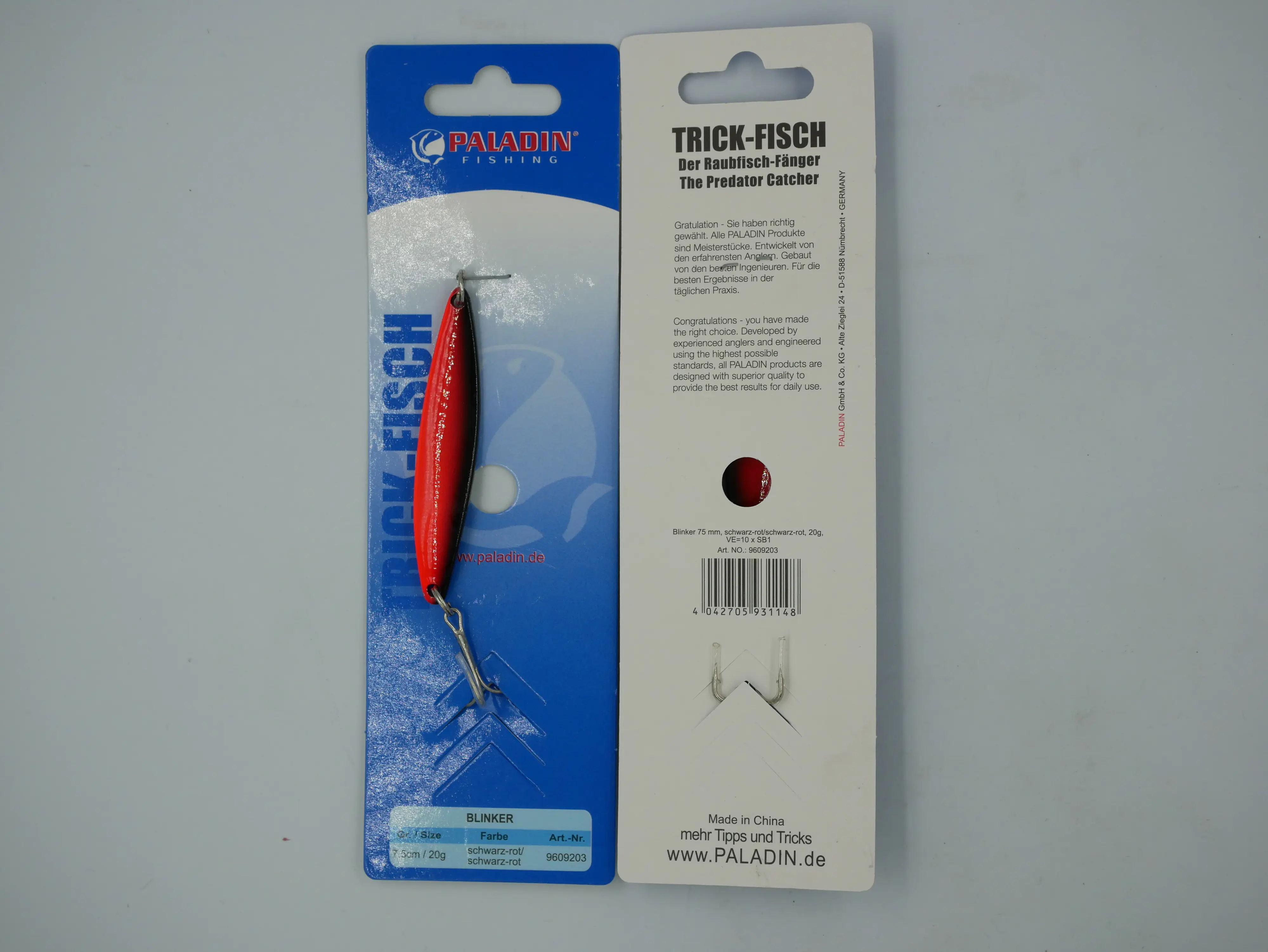 Paladin Kunstköder Blinker schwarz-rot 20g schwarz-rot/20g/75mm