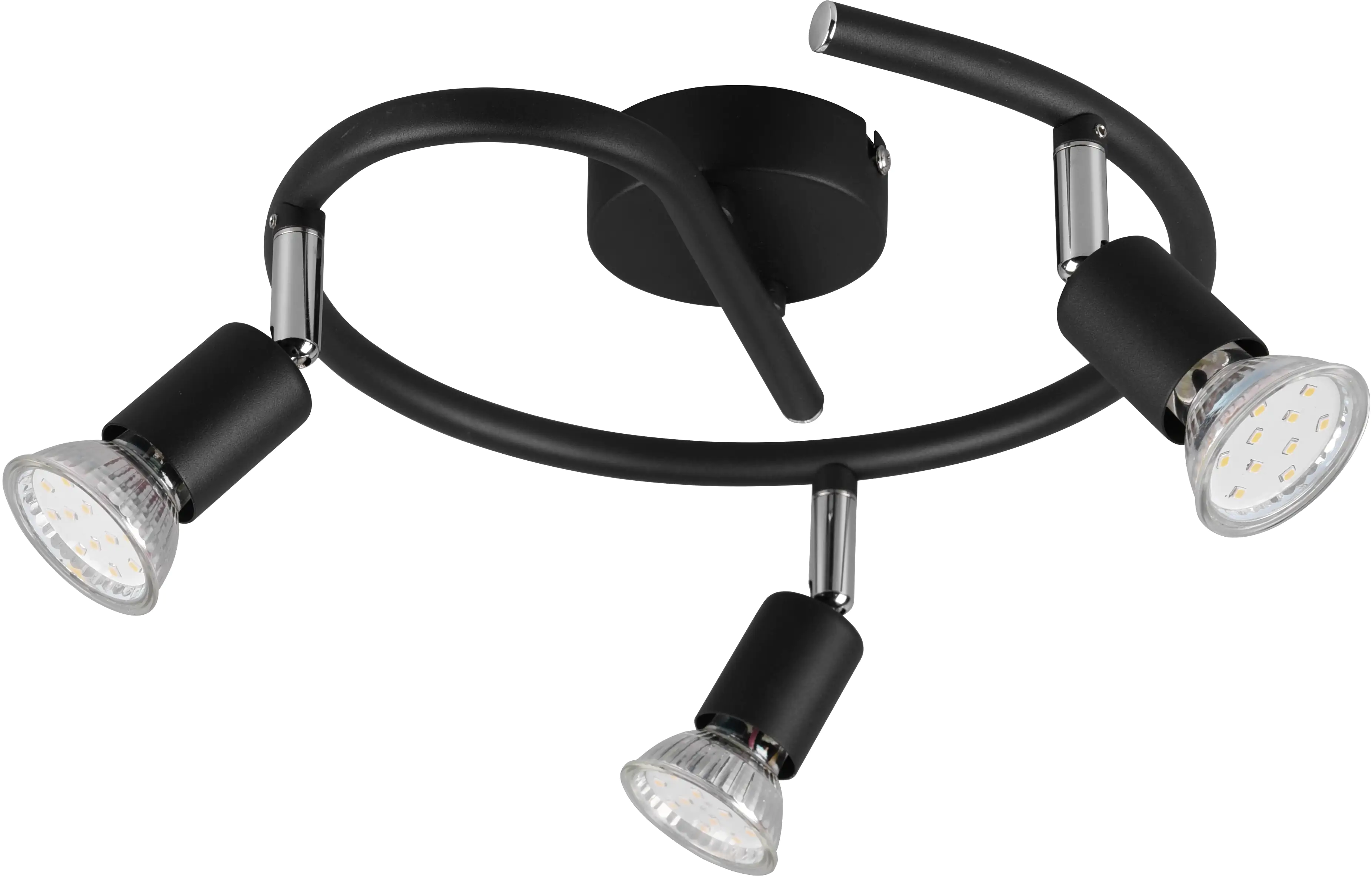 Reality Leuchten 3er Spot Paris schwarz matt