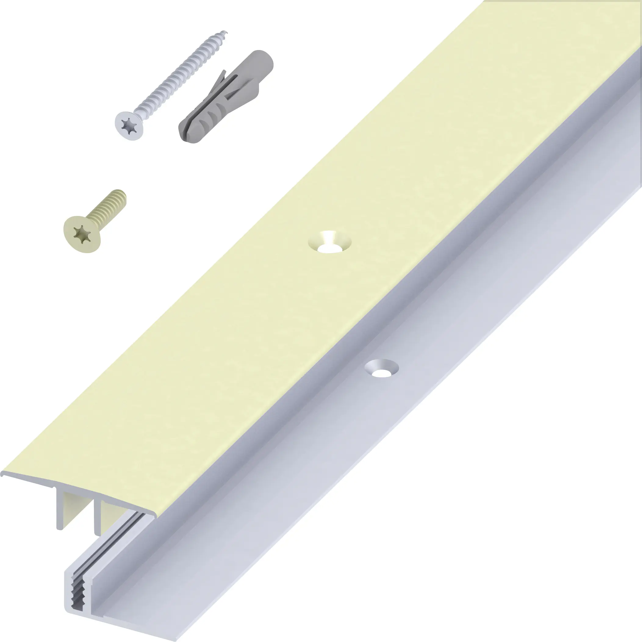 alfer Übergangs-Profil und Träger-Profil 2 m, 33 x 7 - 15 mm Alu champagn