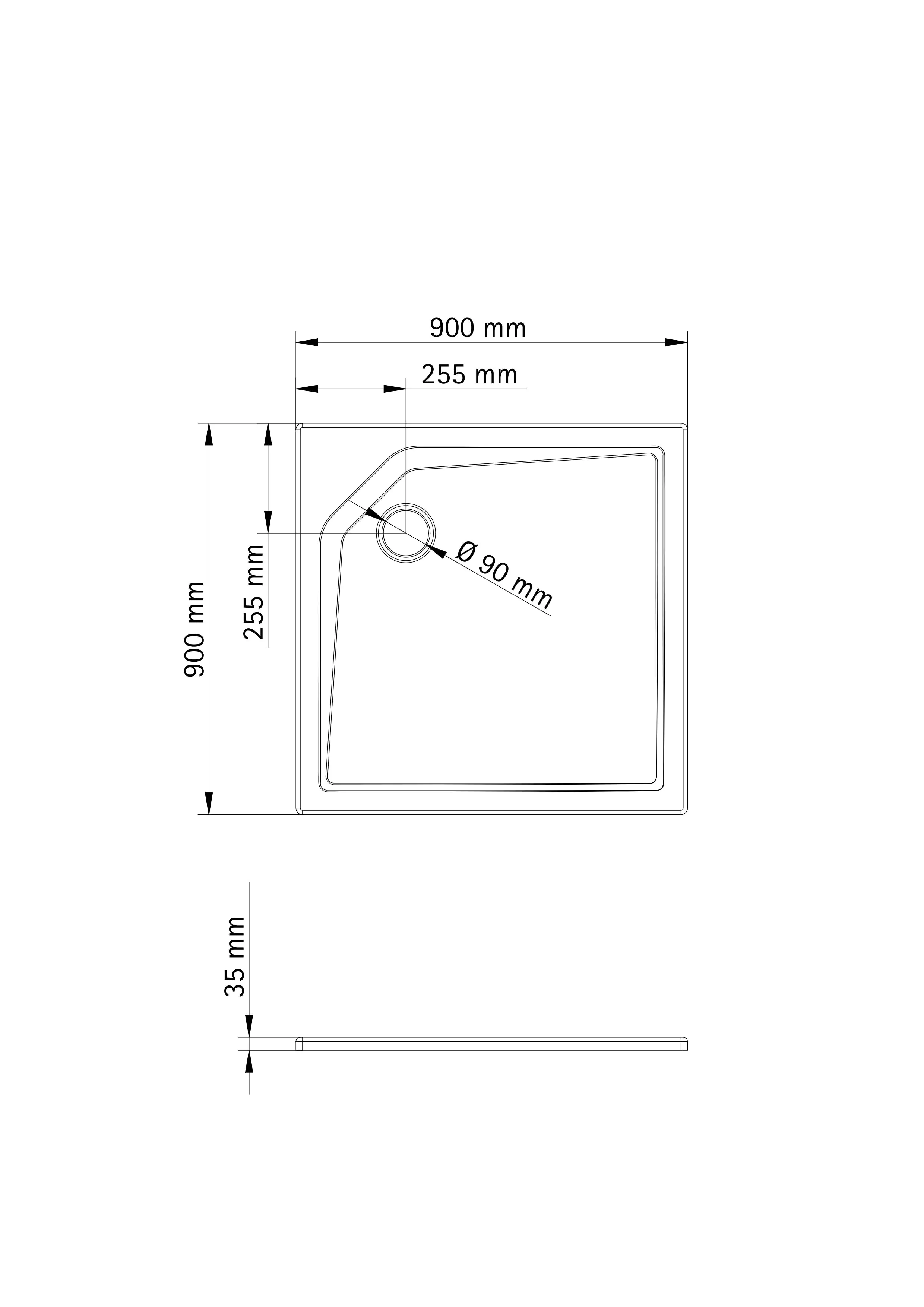 4060991010750_4 Schulte Duschwanne Sanitär-Acryl 90 x 90 cm alpinweiß