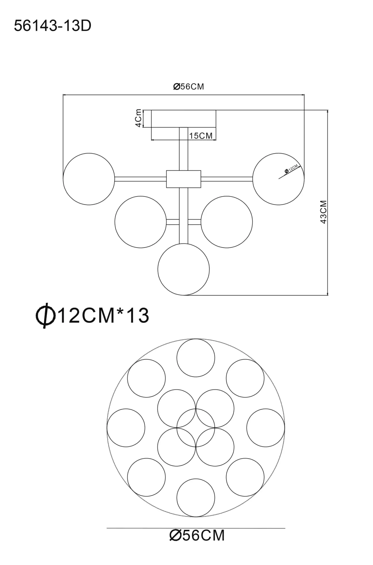 Globo Deckenleuchte GRAPPY rauchfarben