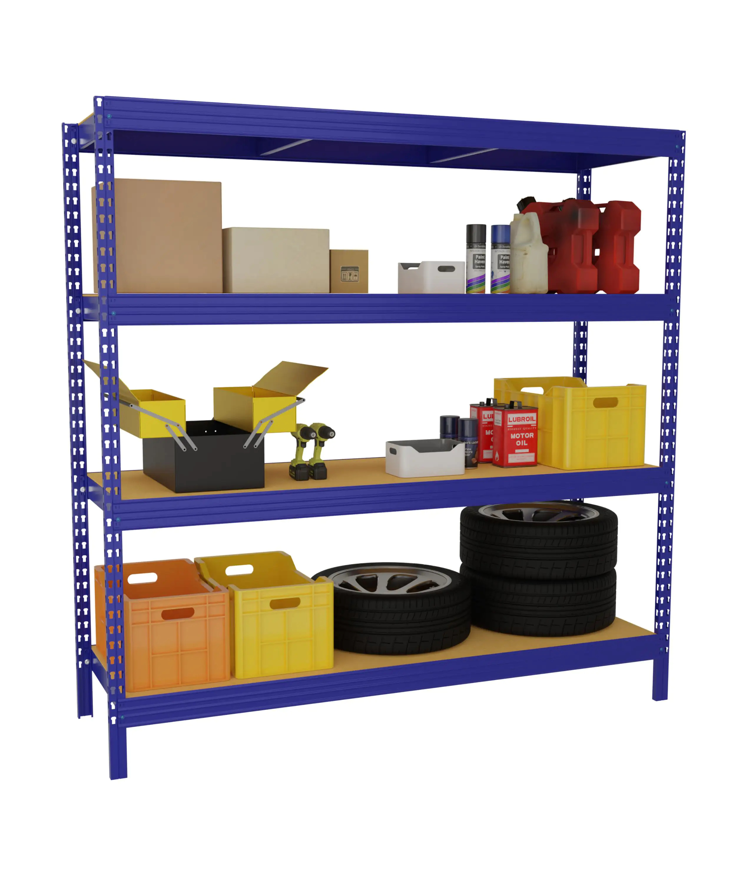 Schwerlastregal 200 x 200 x 60 cm 4 Holzböden 3200 kg Schwerlastregal 200 x 200 x 60 cm 4 Holzböden 3200 kg