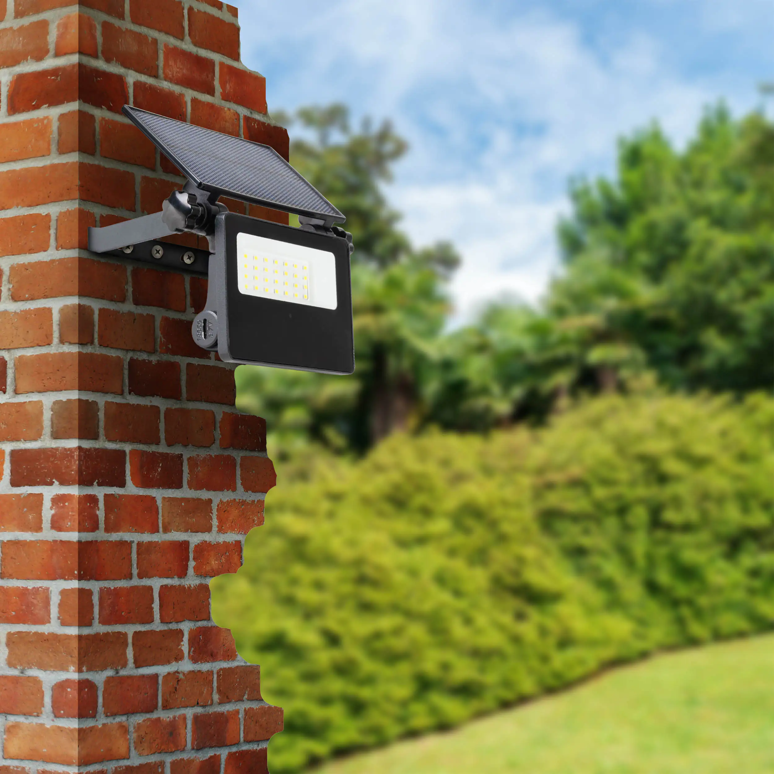 Light & More LED Solar-Strahler kaltweiß