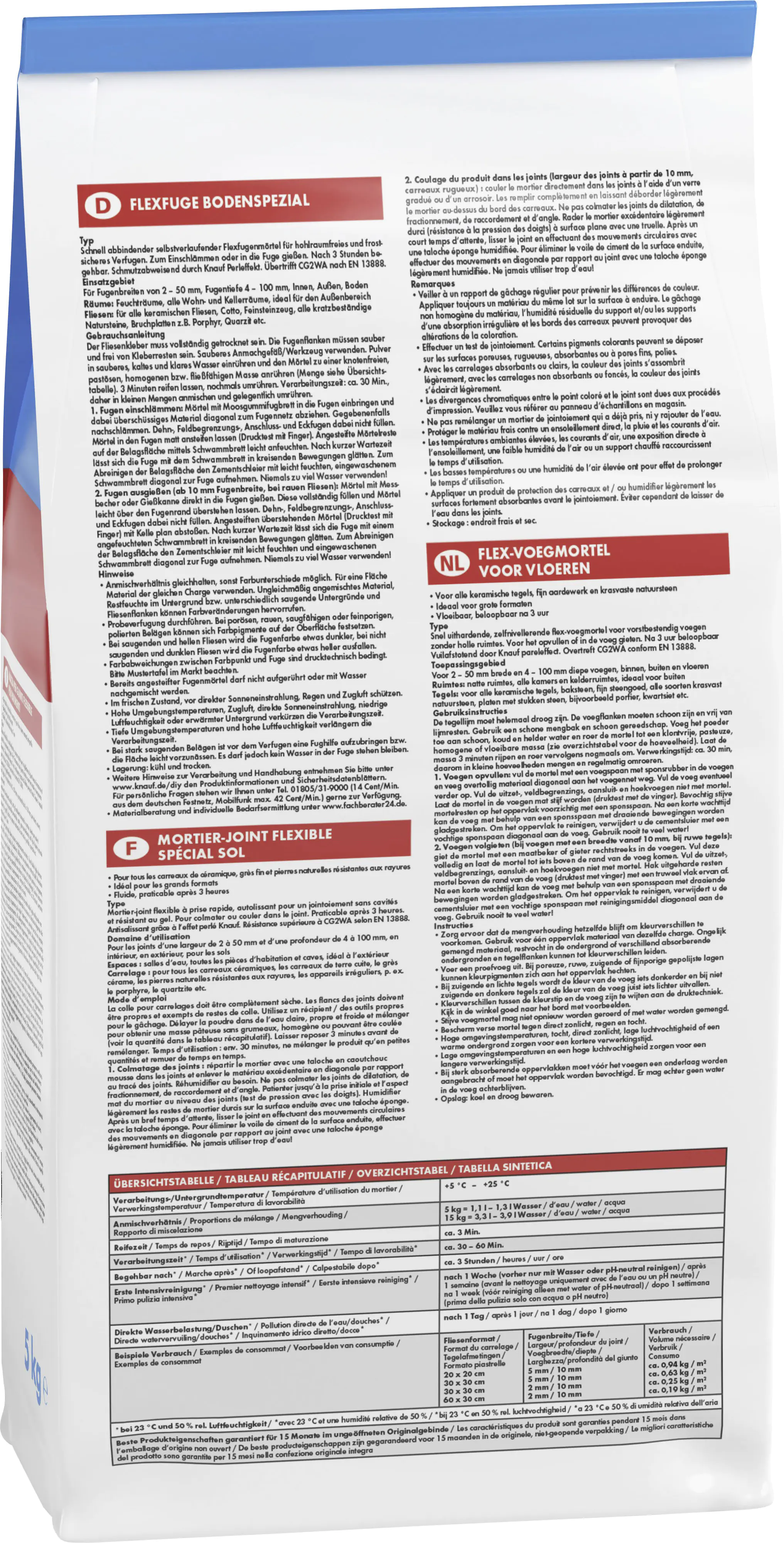 Knauf Fugenmörtel Flexfuge Bodenspezial 2 - 50 mm anthrazit 5 kg