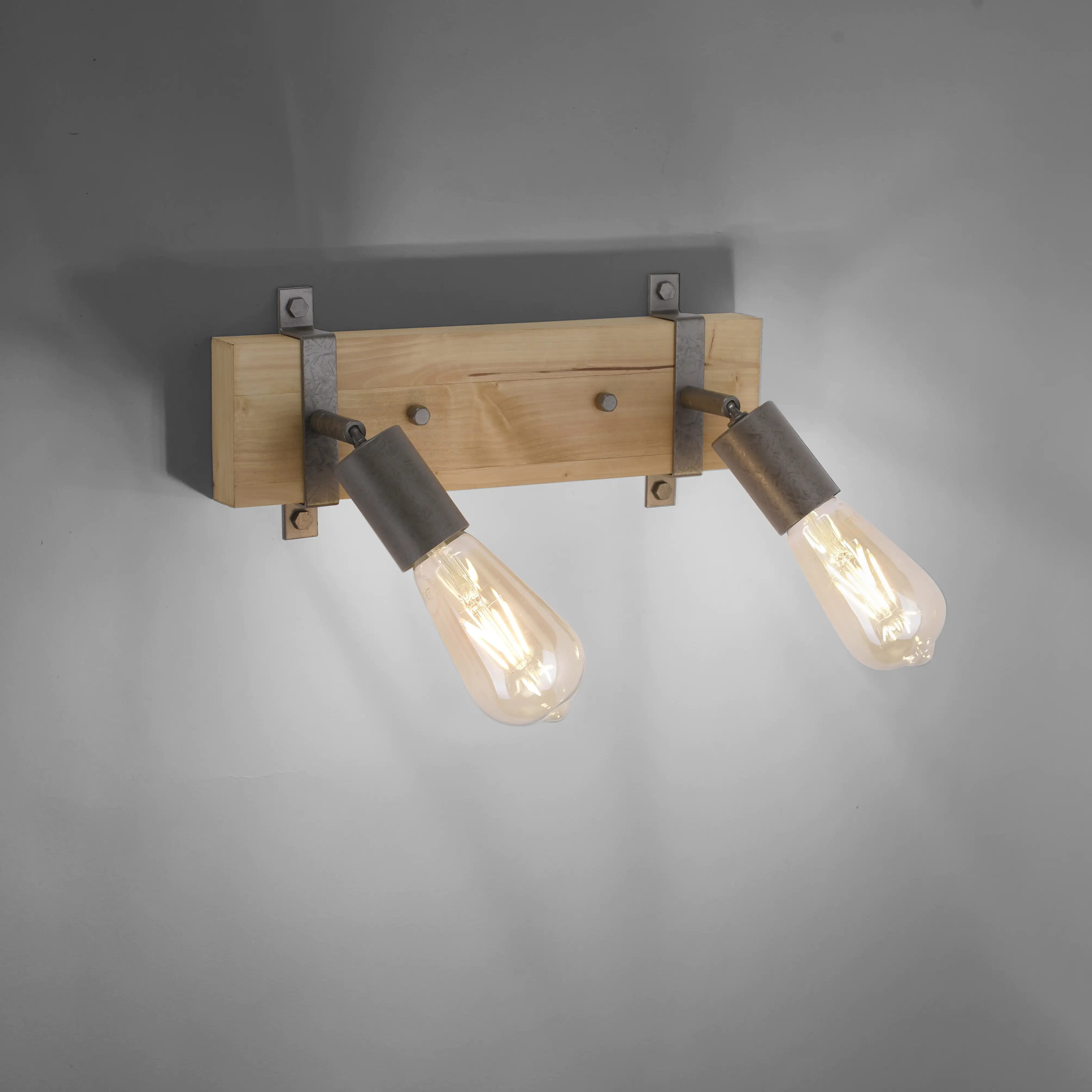 JustLight 2er Spot Slat holz-metall 39 x 15,5 cm E27, max. 40 W