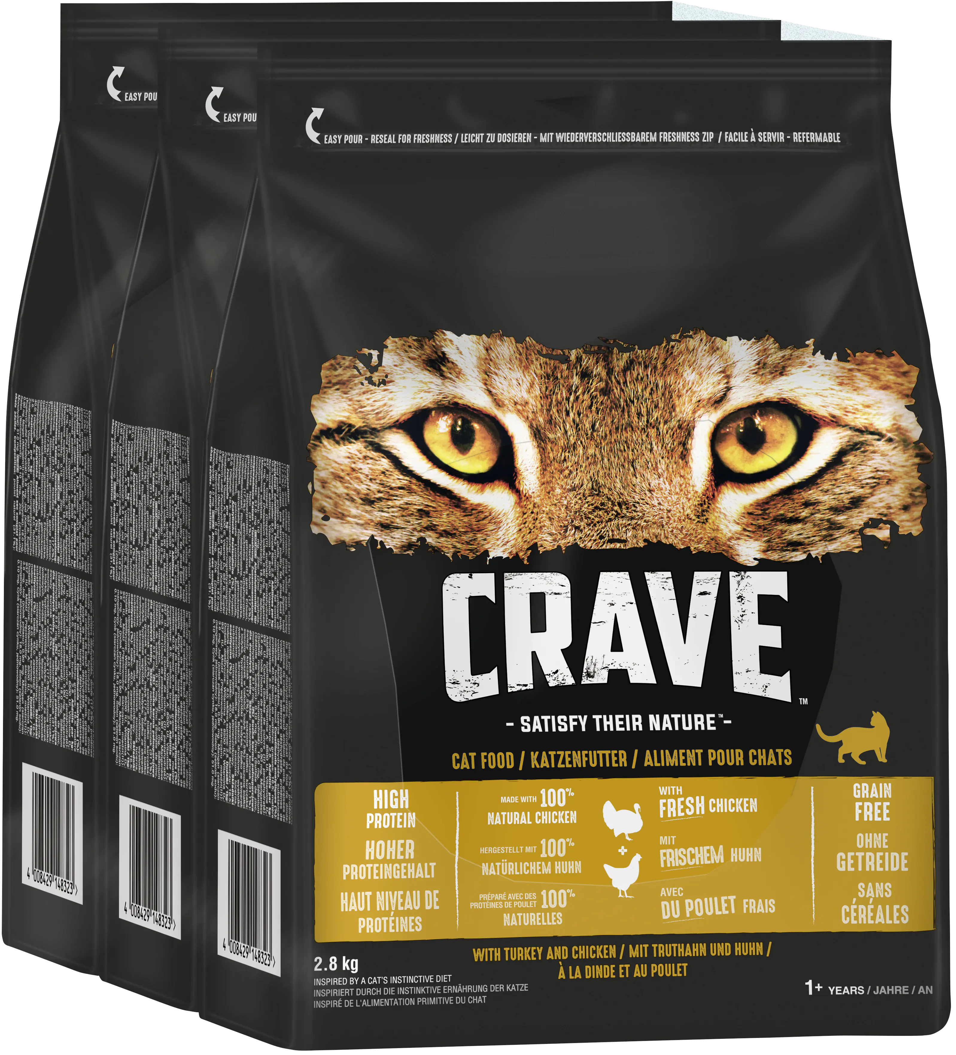 Crave Adult mit Truthahn und Huhn Katzenfutter 2,8 kg