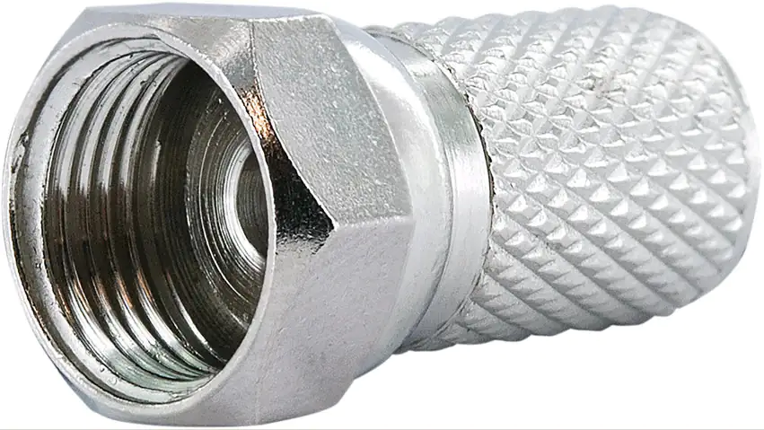 Schwaiger F-Aufdrehstecker Ø 8 mm silber - 4 Stück