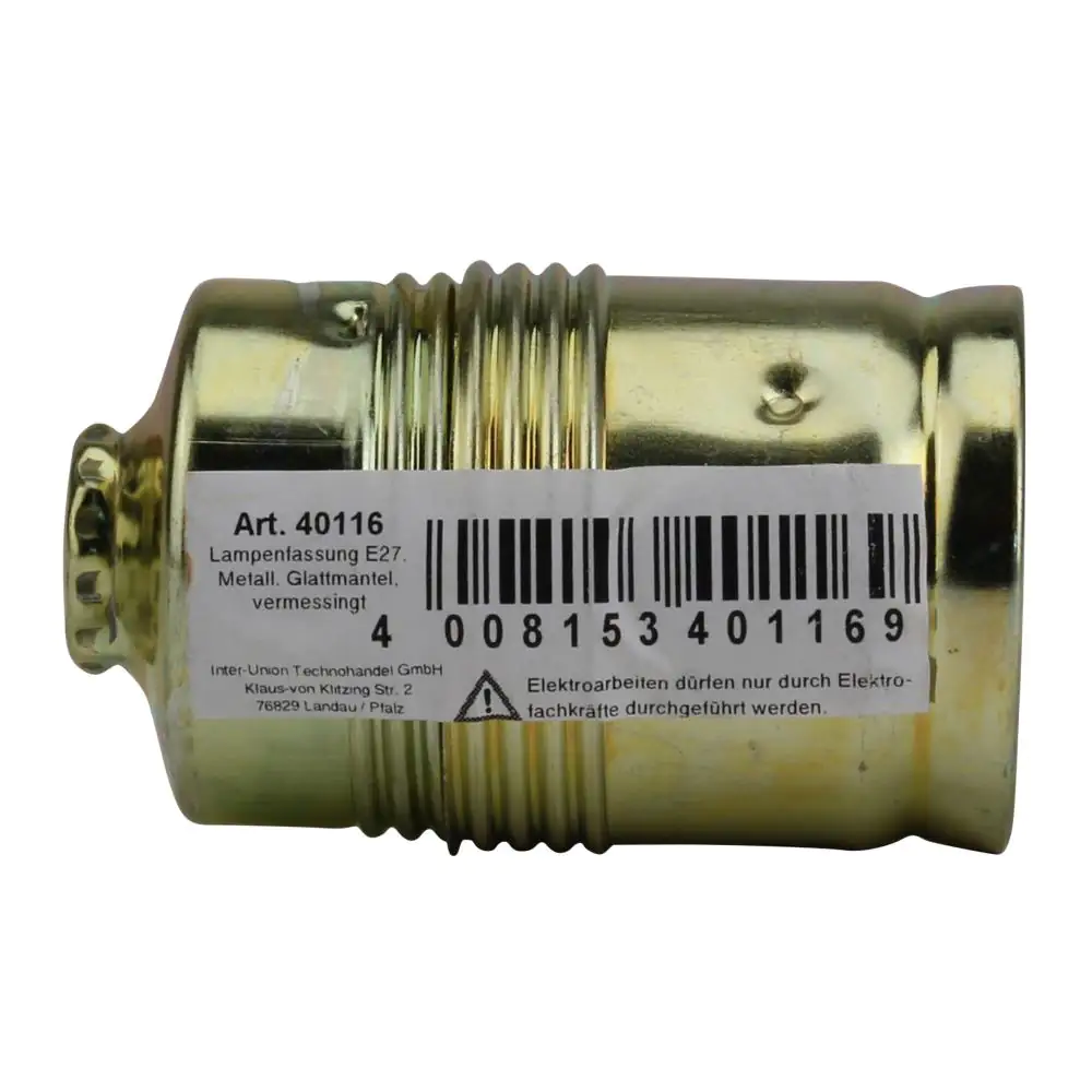 Lampen-Fassung Glattmantel E 27, messing Lampen-Fassung Glattmantel E 27, messing