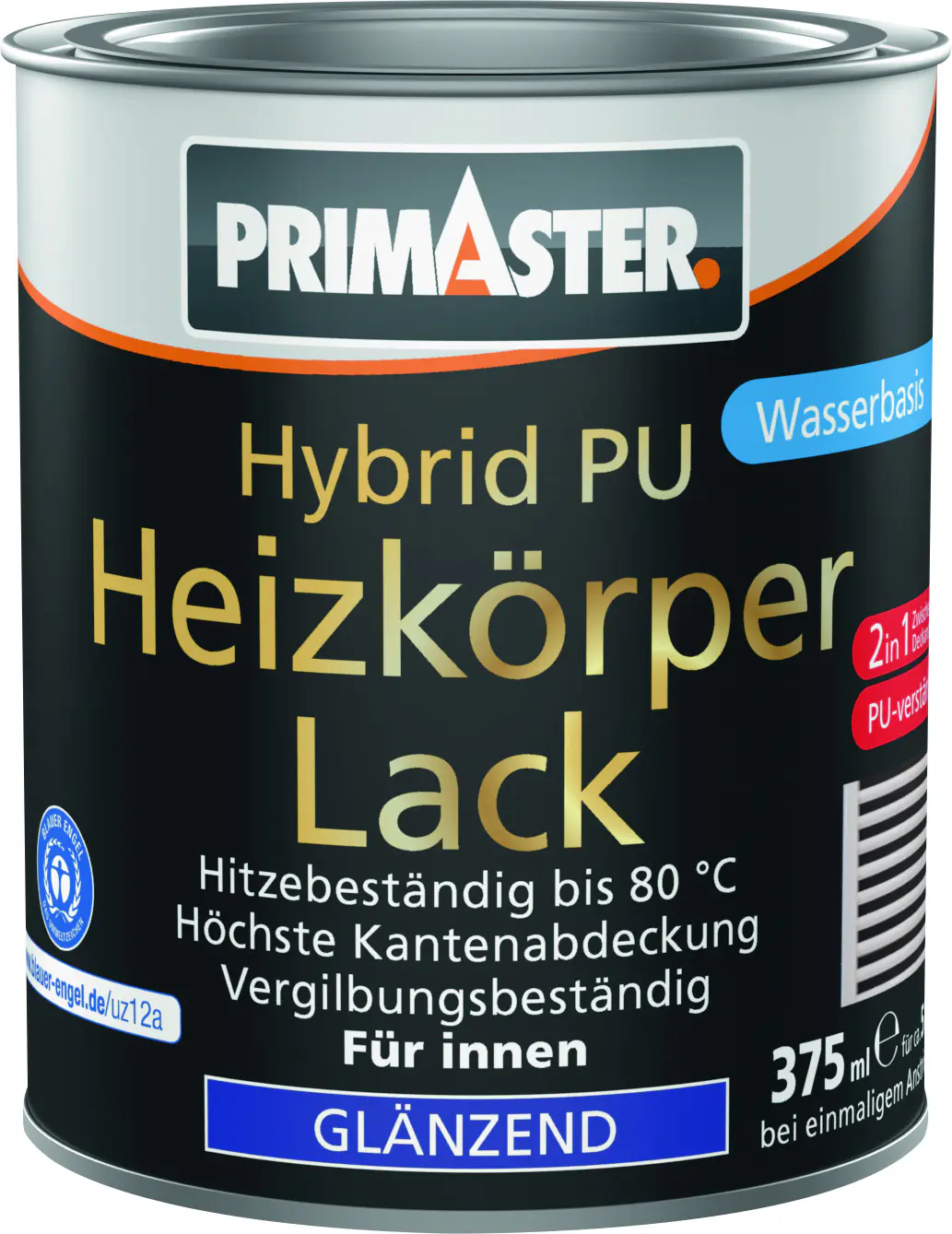 Primaster Hybrid PU-Heizkörperlack weiß glänzend 375 ml Primaster Hybrid PU-Heizkörperlack weiß glänzend 375 ml
