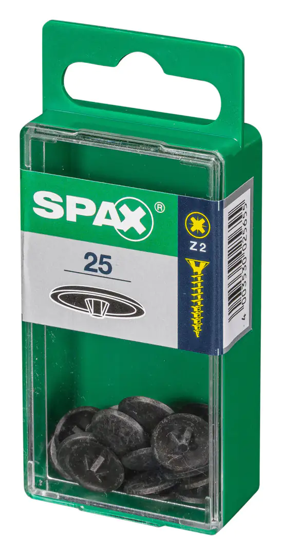 Spax Abdeckkappen schwarz zum stecken - 25 Stk. Spax Abdeckkappen schwarz zum stecken - 25 Stk.