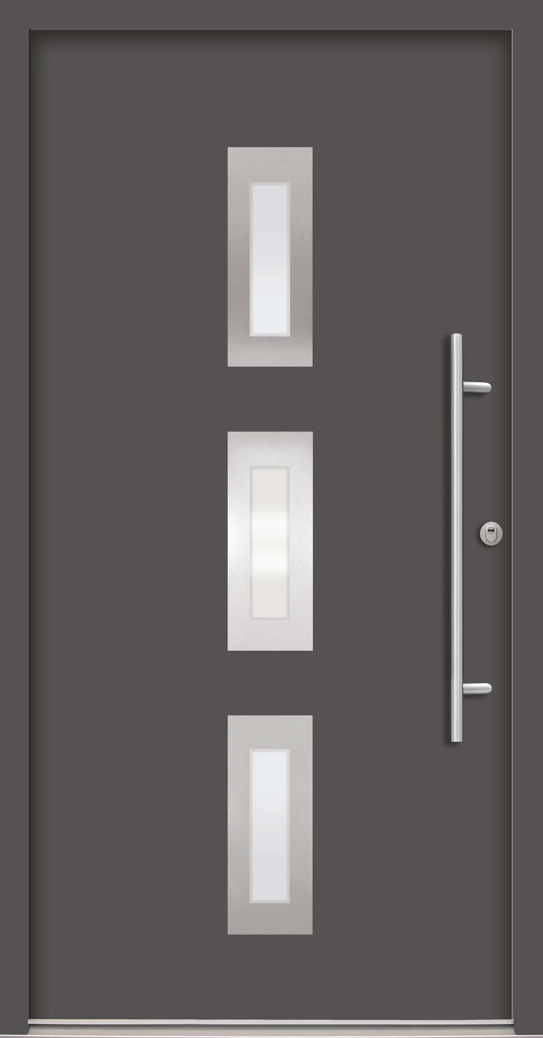 Splendoor Haustür Passivedoor Premium B02 RC2 Anthrazit DIN Rechts 110 x 210 cm