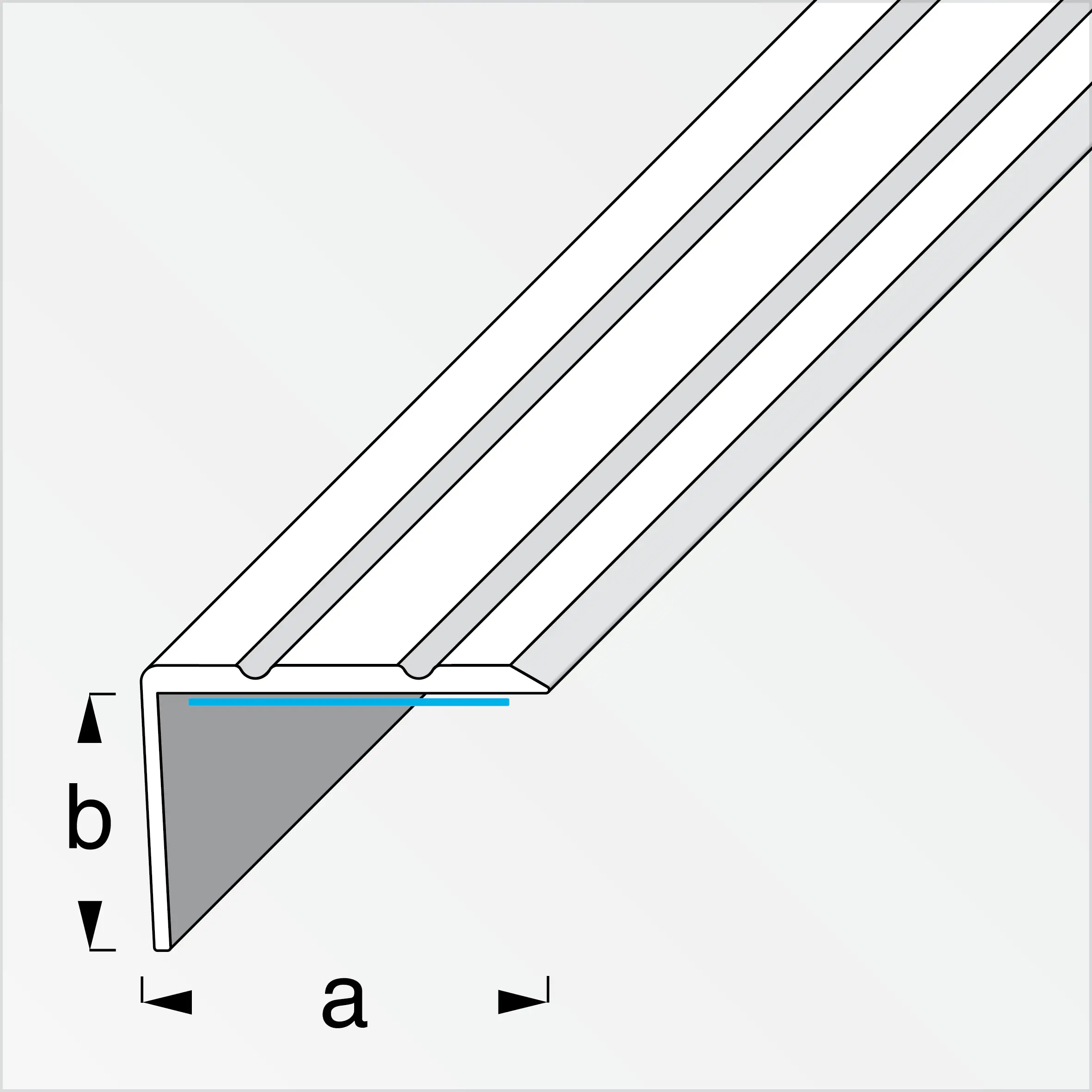 alfer Winkel-Abschluss-Profil 1 m, 25 x 8 mm Aluminium eloxiert messing