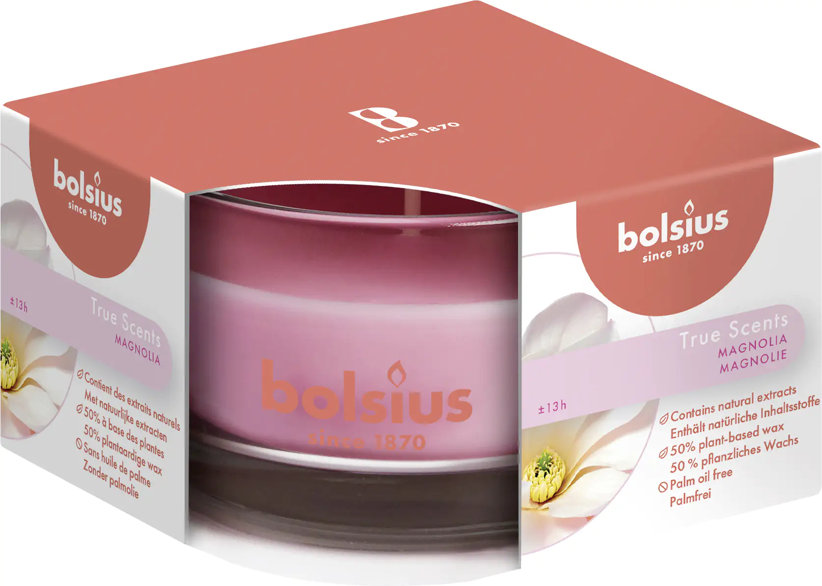 8717847135667 Bolsius Duftkerze im Glas Magnolie, Höhe 5 cm, Ø 8 cm
