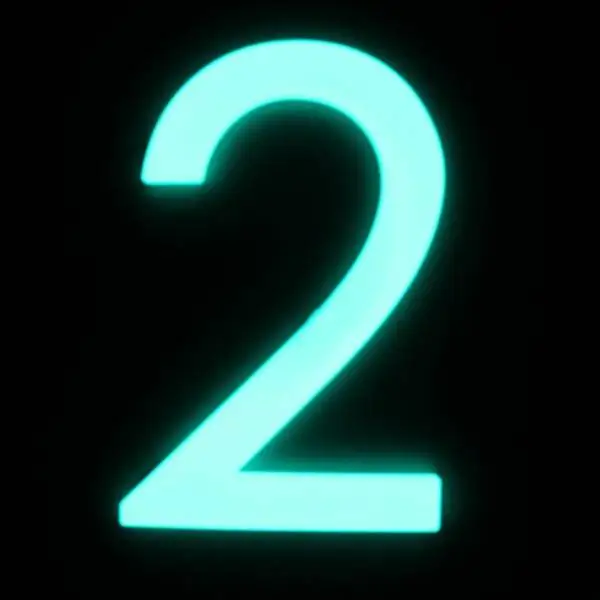 Alpertec Hausnummer 2 Selbstklebend Nachtleuchtend