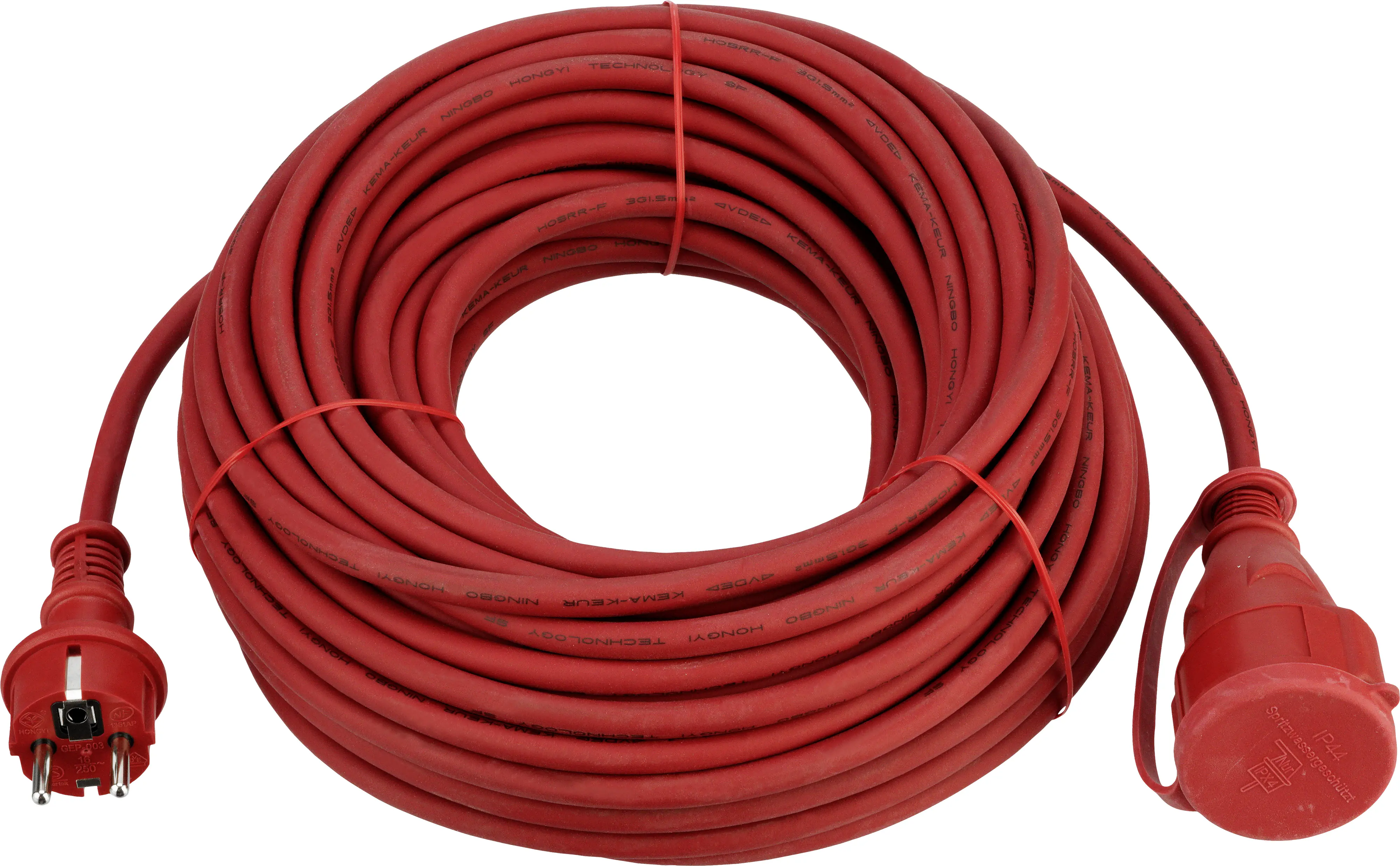 REV Verlängerungskabel Außen 25 Meter H05RR-F3G1,5 rot