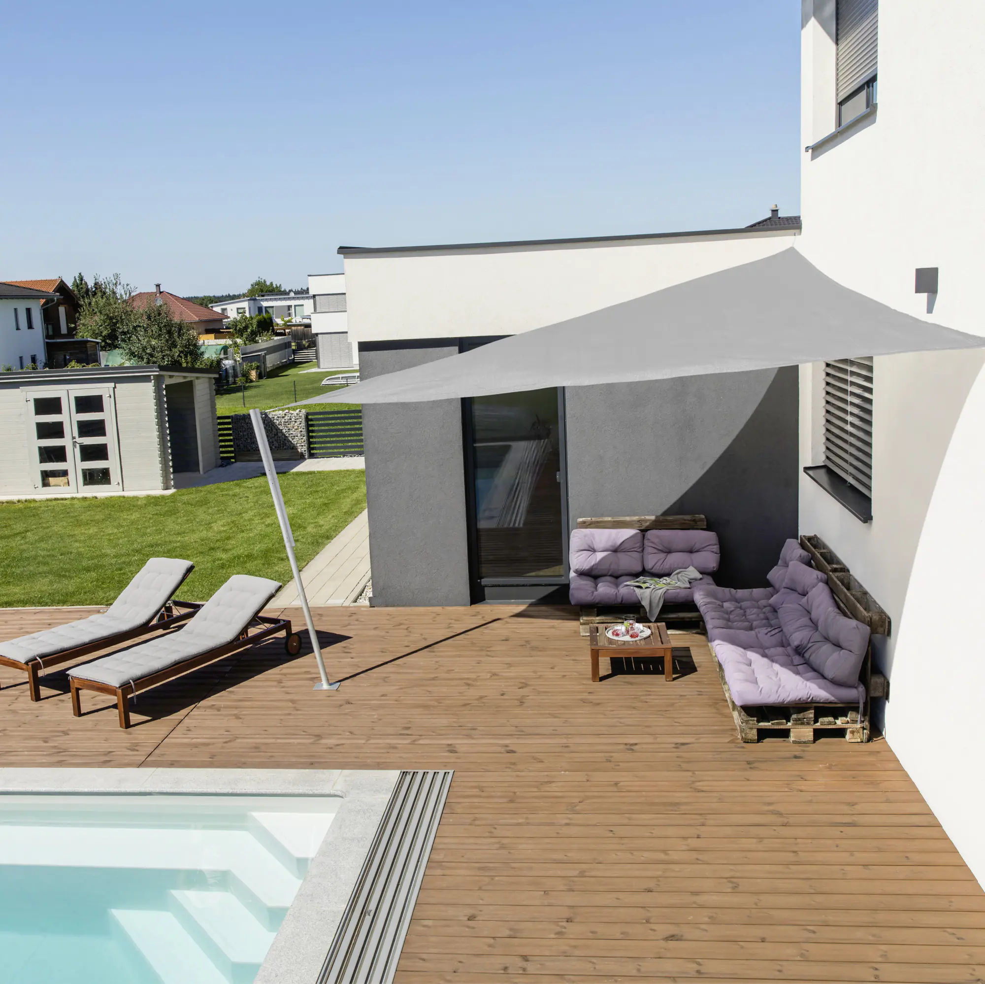 Windhager Sonnensegel Capri 5 x 5 x 5 m, grau