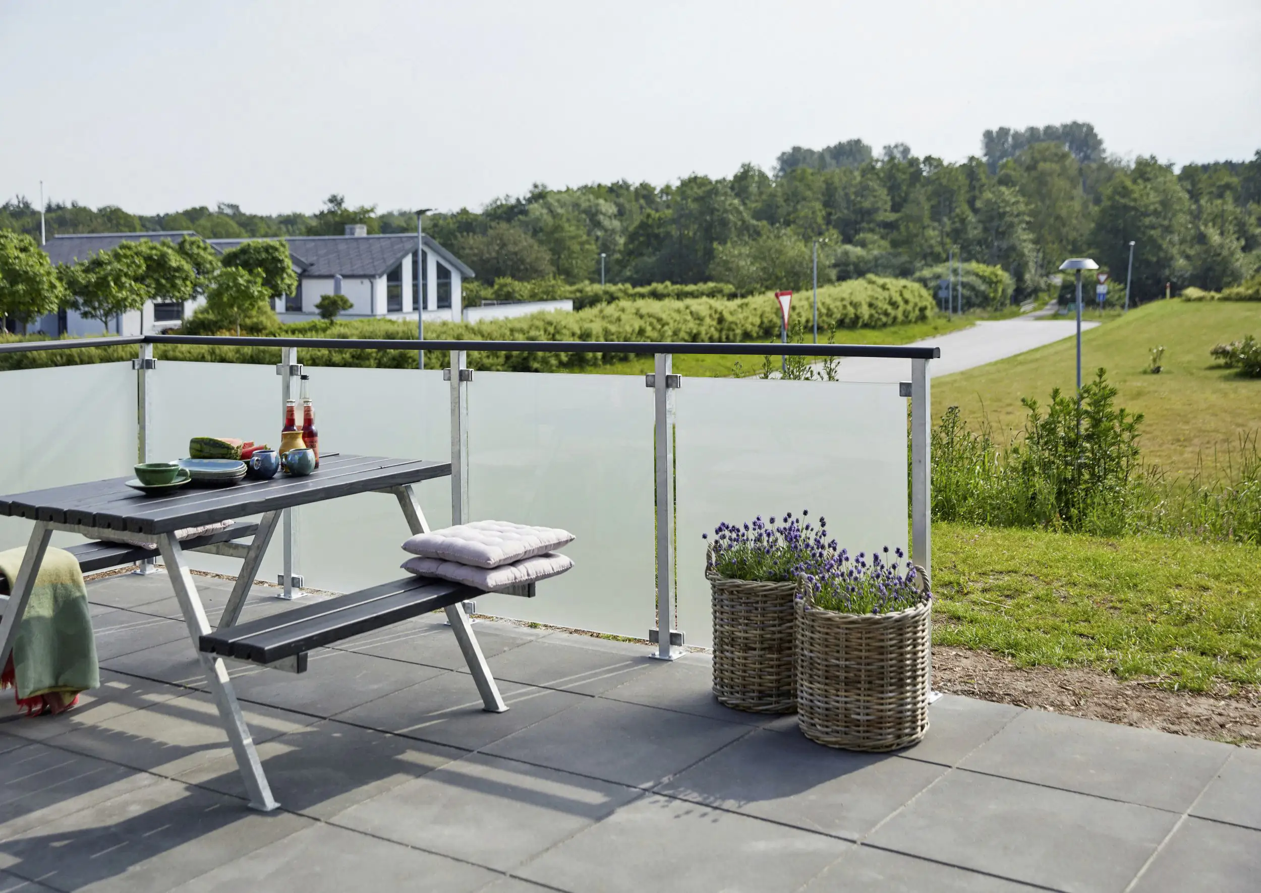 Plus Handlauf Mahagoni 3,6 x 199 cm schwarz für Stahlpfosten