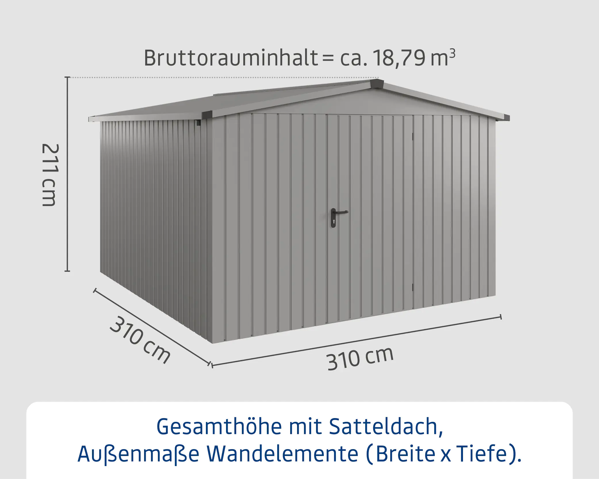 EcoStar Metallgerätehaus Euroline ESD14 graualuminium 310 x 310 cm 1-flg. EcoStar Metallgerätehaus Euroline ESD14 graualuminium 310 x 310 cm 1-flg.