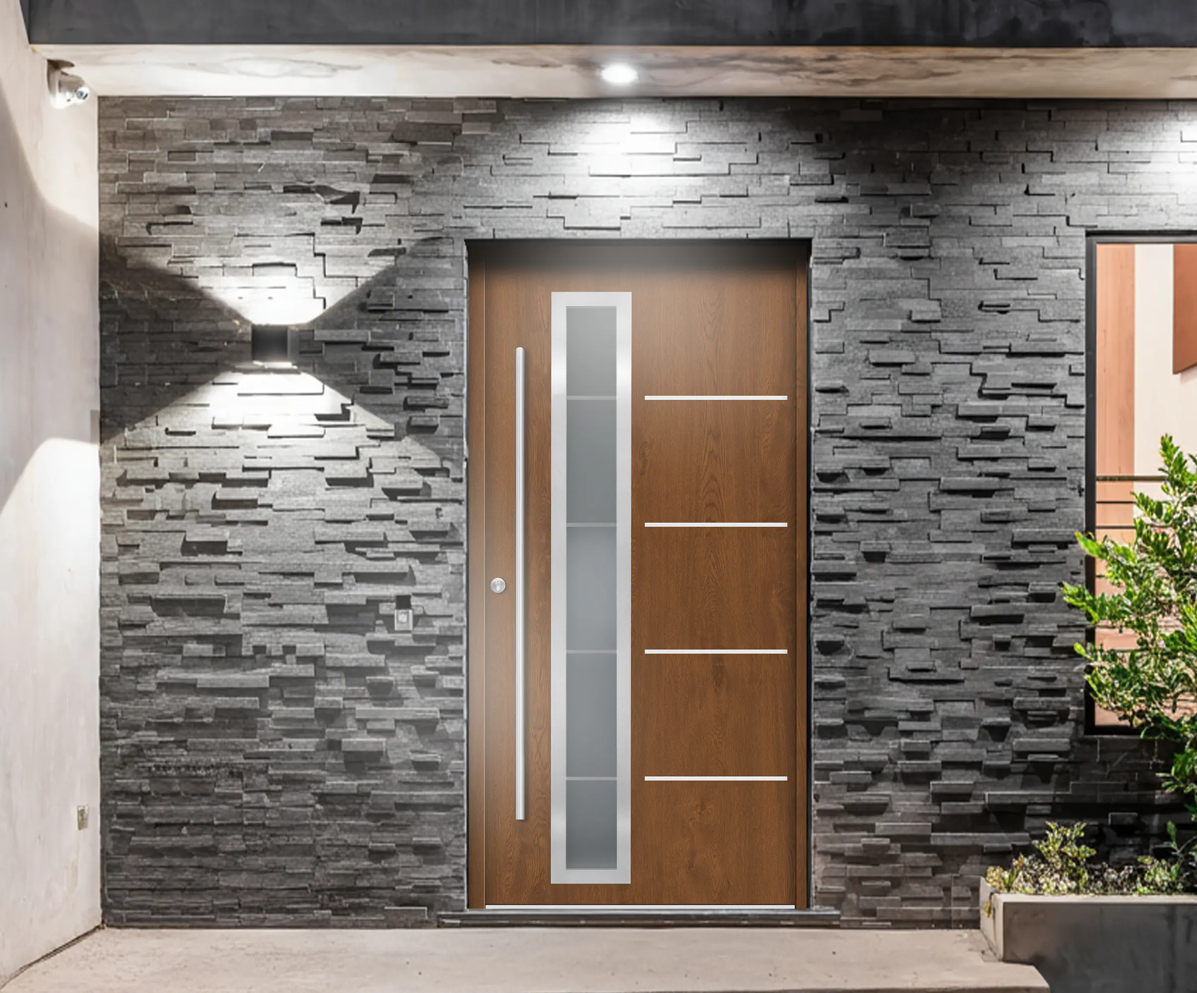 Splendoor Haustür Passivedoor Premium B06 Golden Oak DIN Links 110 x 210 cm