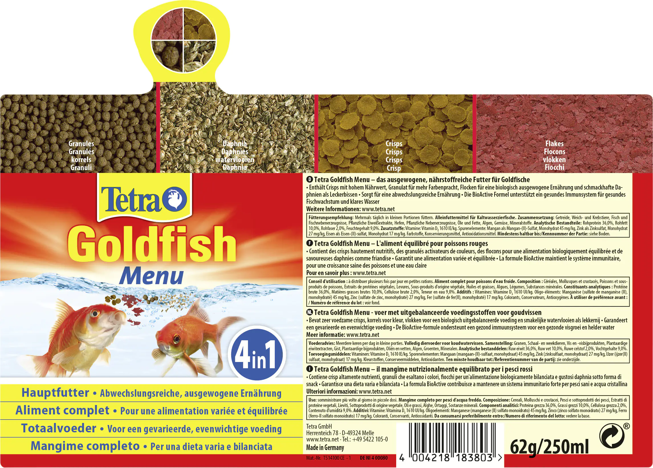 Tetra Goldfish Menu 250 ml